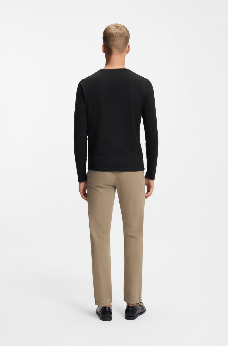 Футболка з довгим рукавом Slim Fit для чоловіків (481696), колір Чорний - №4