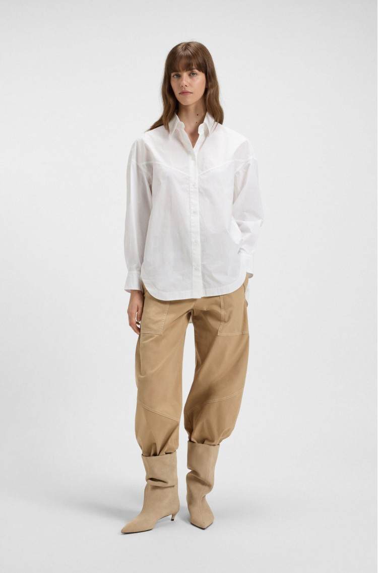 Сорочка з довгим рукавом Relaxed Fit для жінок (481782), колір Білий - №3