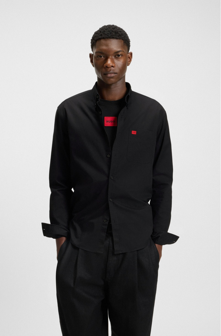 Сорочка повседневная Slim Fit для мужчин (481929), цвет Черный - №2