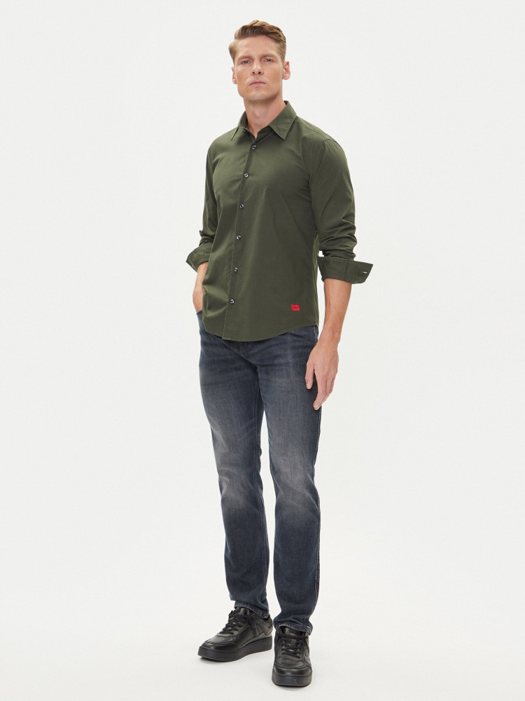 Сорочка повседневная Slim Fit для мужчин (481931), цвет Оливковый - №2