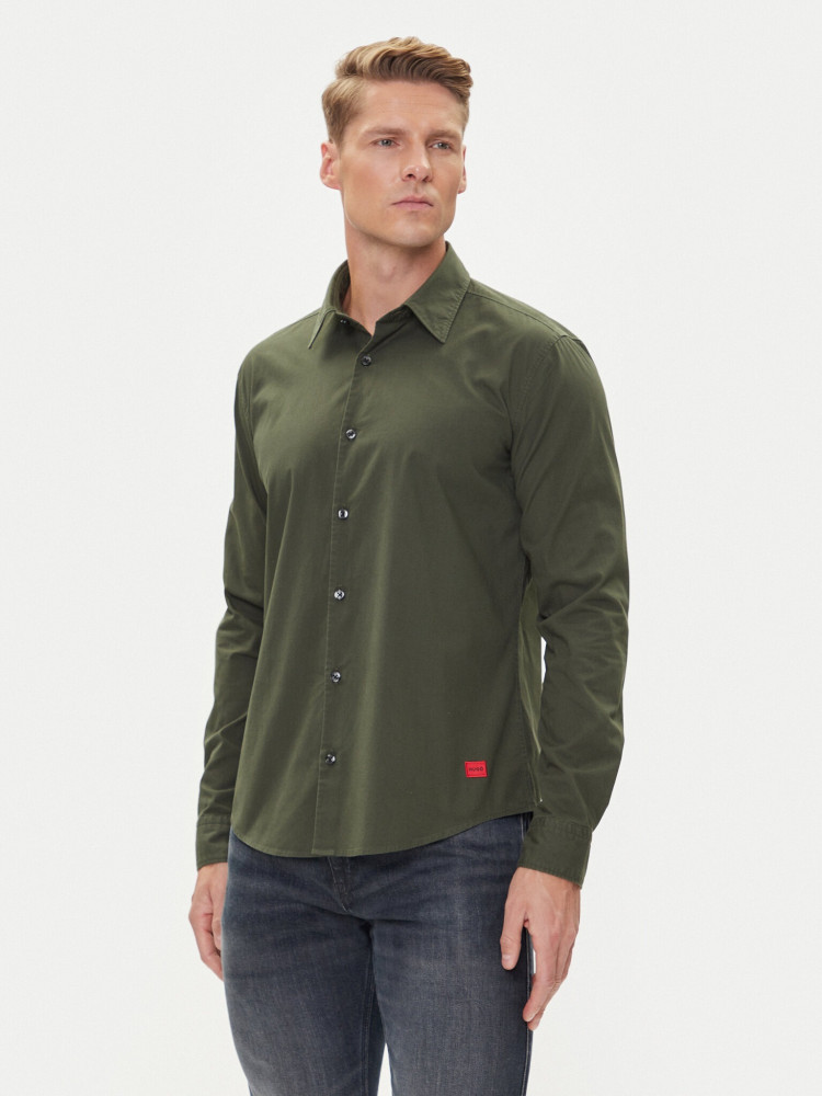 Сорочка повседневная Slim Fit для мужчин (481931), цвет Оливковый - №3
