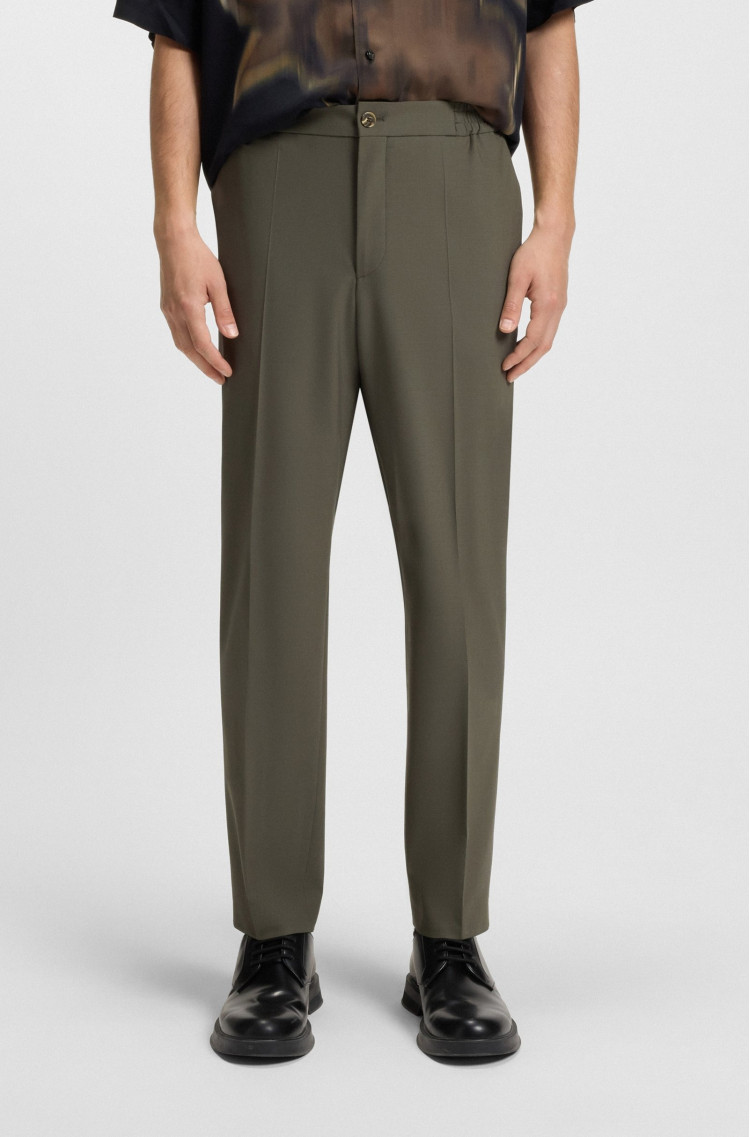 Брюки костюмные Slim Fit Высокая для мужчин (481942), цвет Оливковый - №2