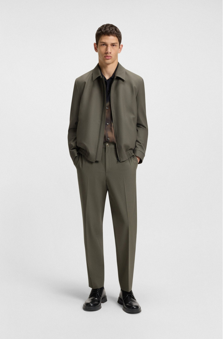 Брюки костюмные Slim Fit Высокая для мужчин (481942), цвет Оливковый - №3