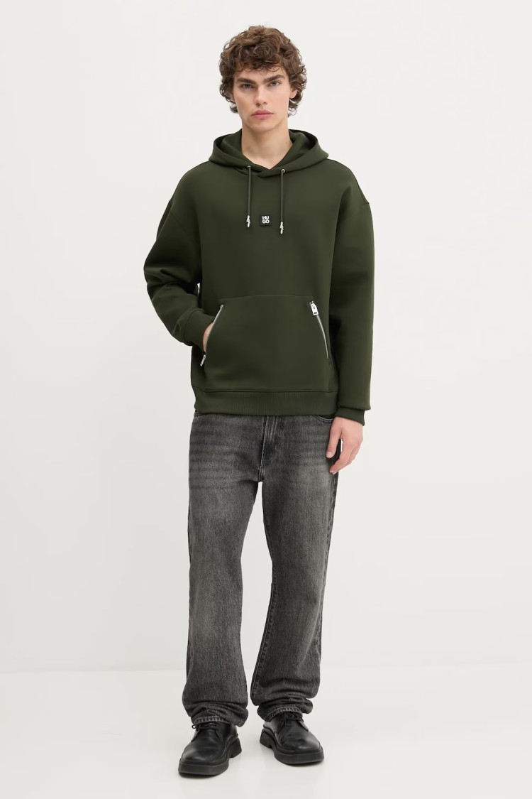 Худи Relaxed Fit для мужчин (481956), цвет Зеленый - №3