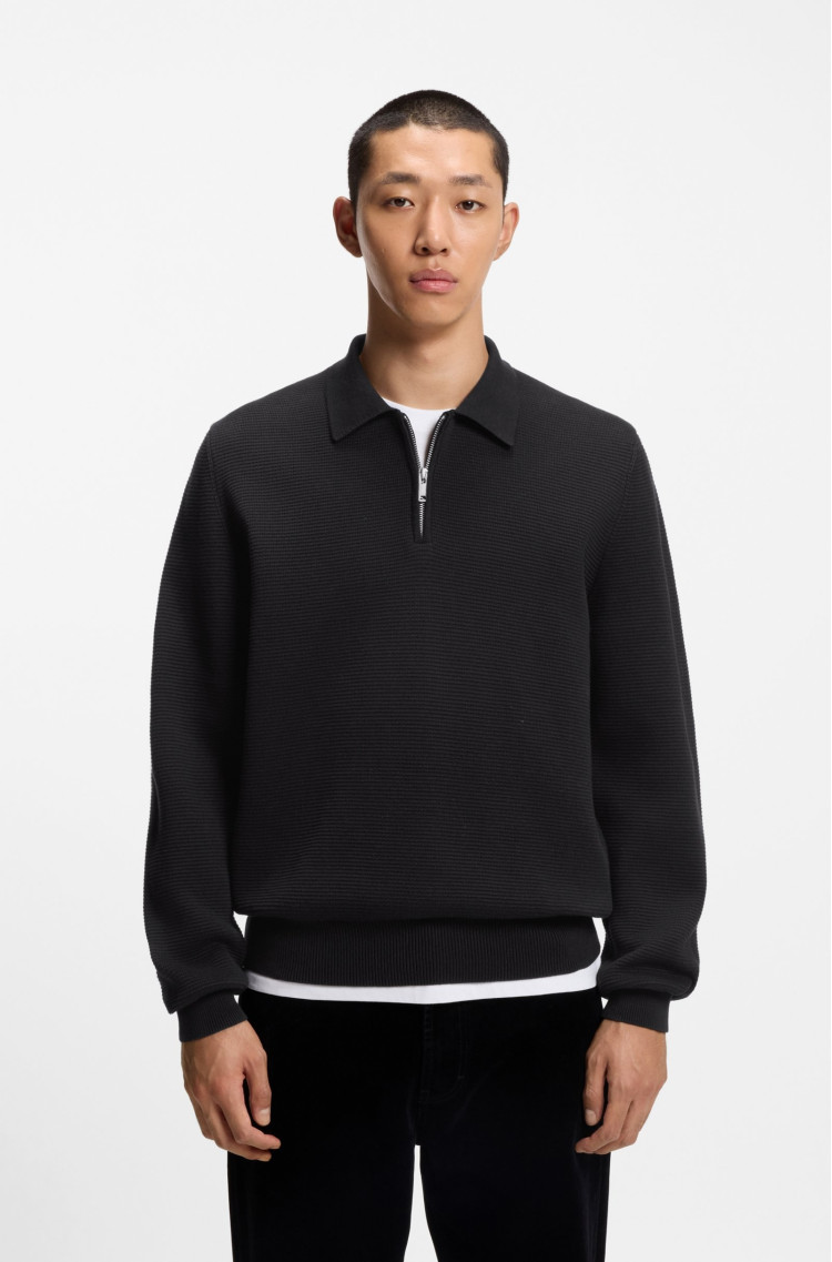 Поло з длинним рукавом Relaxed Fit (482021), колір Чорний - №4