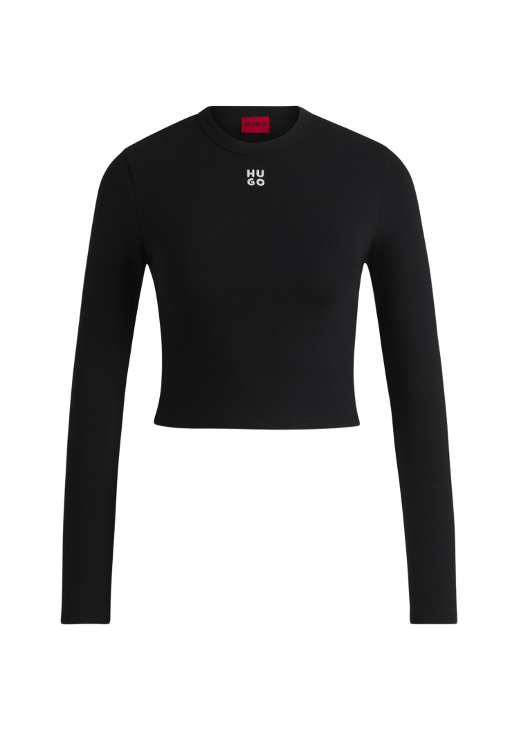 Футболка з довгим рукавом Slim Fit (482110), колір Чорний - №1