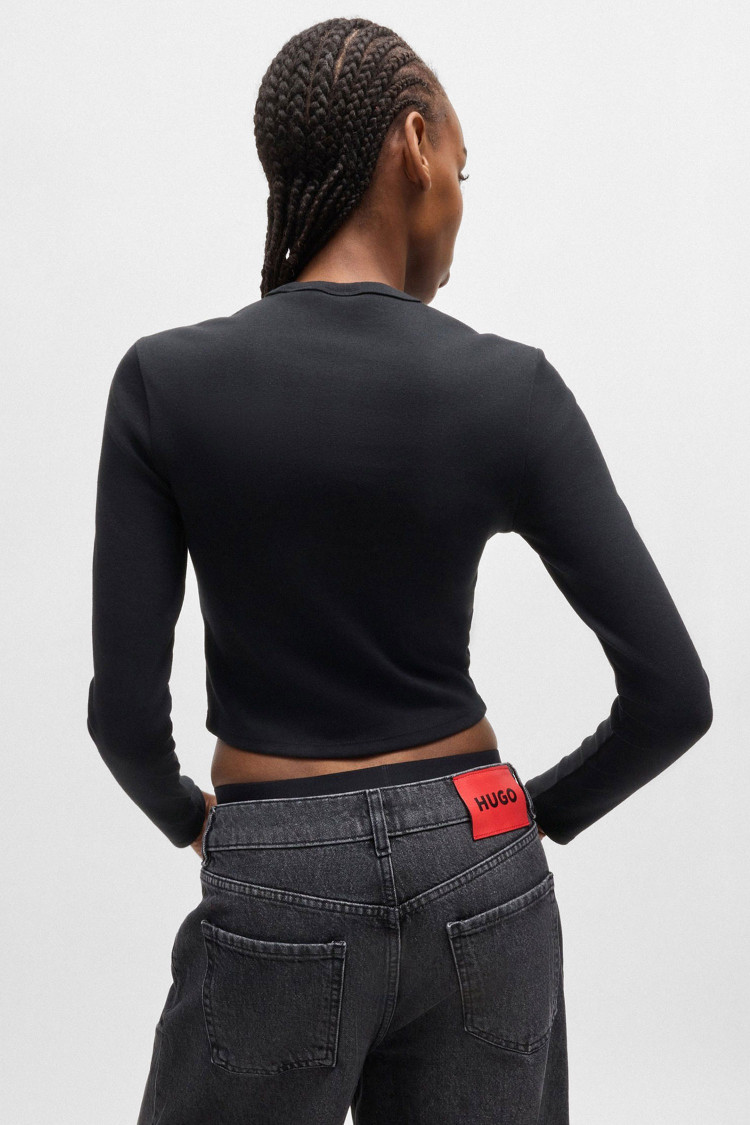 Футболка з довгим рукавом Slim Fit (482110), колір Чорний - №4