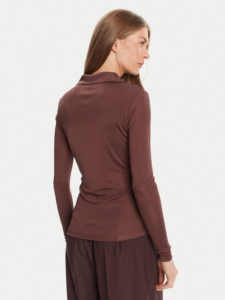 Футболка с длинным рукавом Slim Fit для женщин (482123), цвет Коричневый - №4