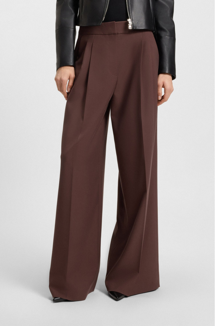 Брюки костюмные Relaxed Fit Высокая для женщин (482125), цвет Коричневый - №2