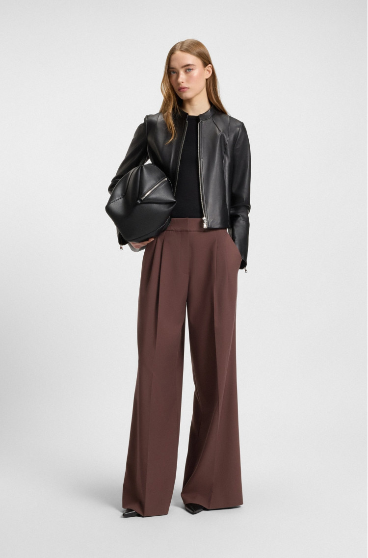 Брюки костюмные Relaxed Fit Высокая для женщин (482125), цвет Коричневый - №3