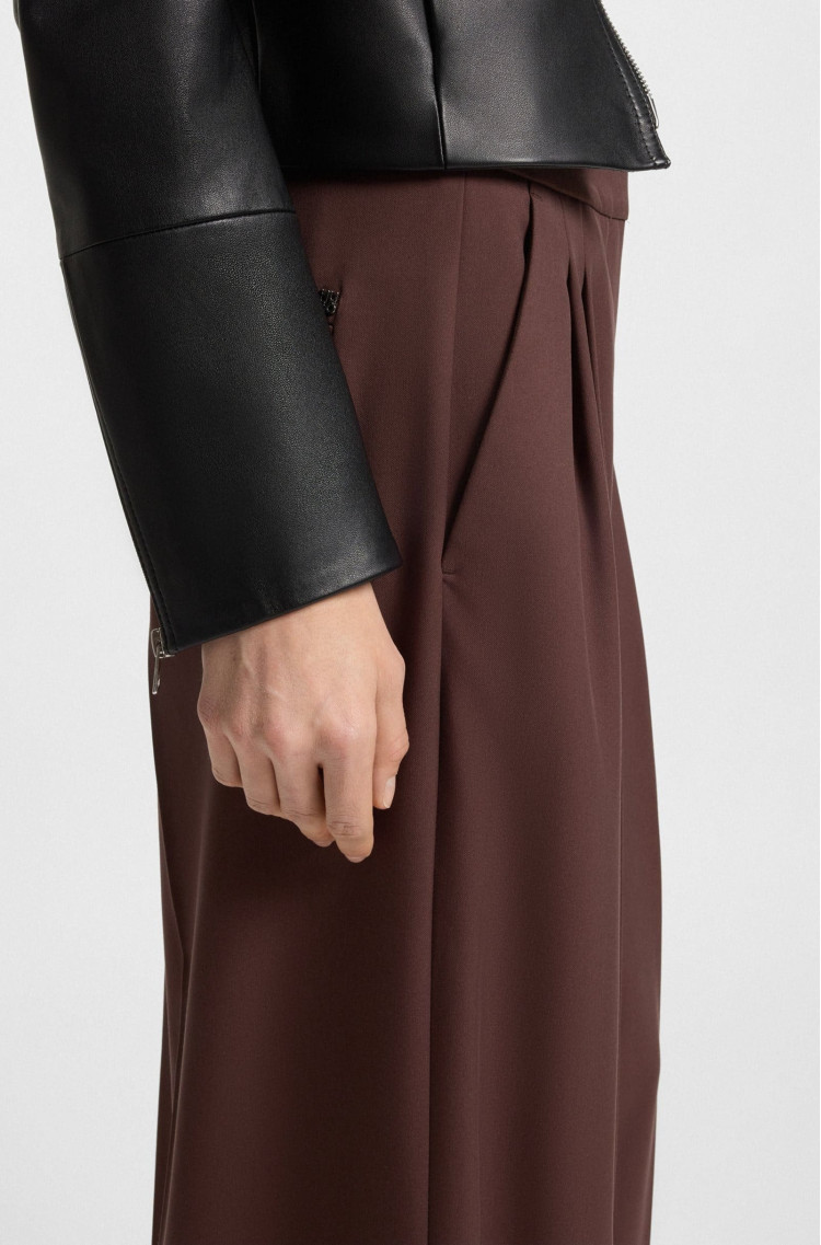 Брюки костюмные Relaxed Fit Высокая для женщин (482125), цвет Коричневый - №5