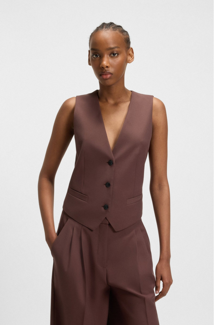 Жилет Slim Fit для женщин (482128), цвет Коричневый - №2