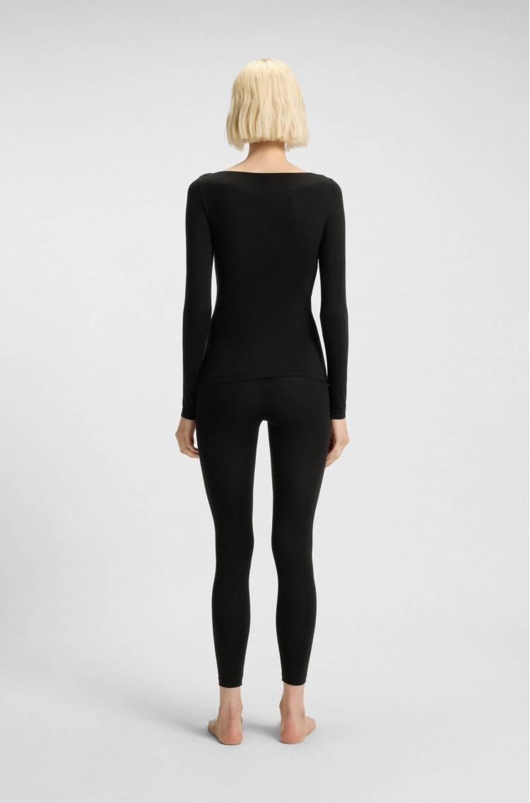 Футболка з длинним рукавом Slim Fit для жінок (482189), колір Чорний - №3
