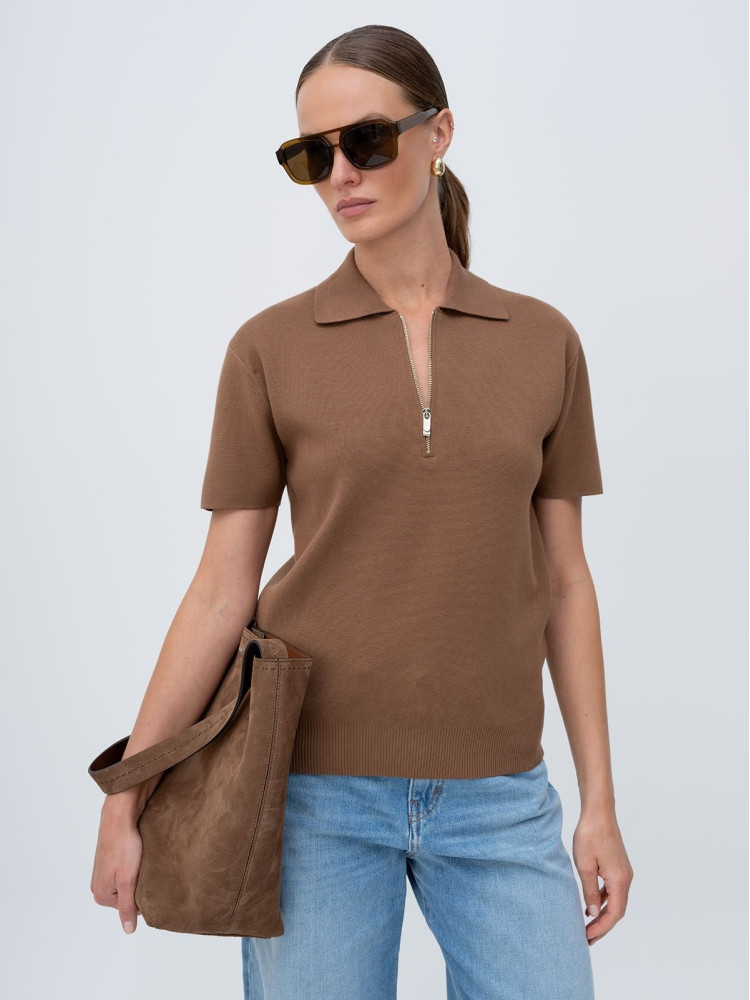 Поло Regular Fit для женщин (482439), цвет Коричневый - №2