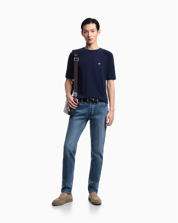 Футболка трикотажная Regular Fit для мужчин (484403), цвет Синий - №3