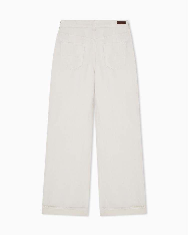 Брюки 5 карманів Relaxed Relaxed Fit Висока для жінок (484566), колір Молочний - №2