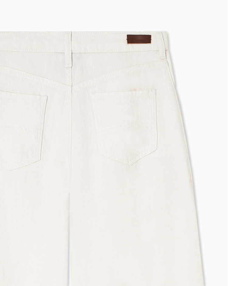 Брюки 5 карманов Relaxed Relaxed Fit Высокая для женщин (484570), цвет Молочный - №4