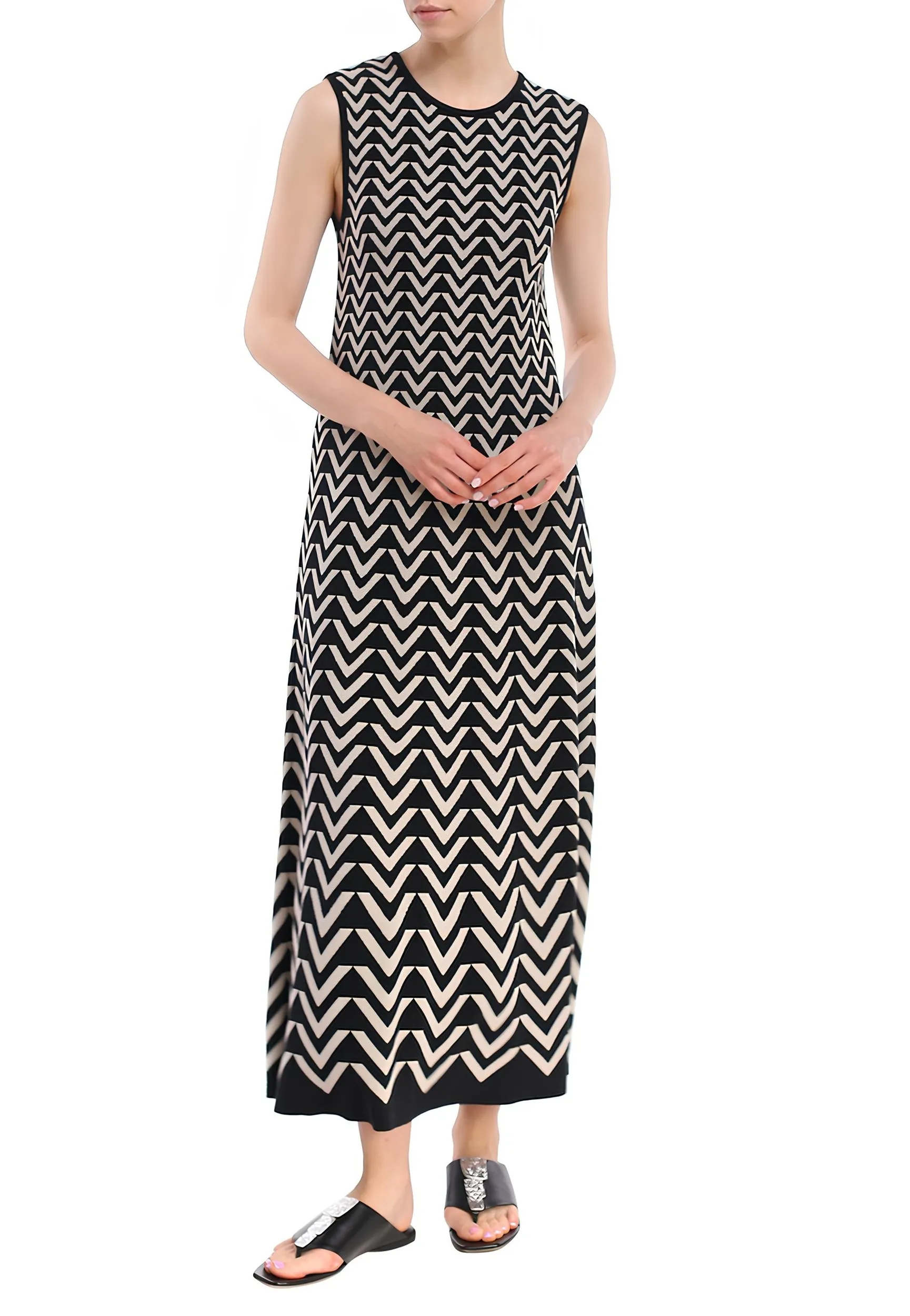 Сукні максі Slim Fit для жінок (466736), колір Чорний - №3