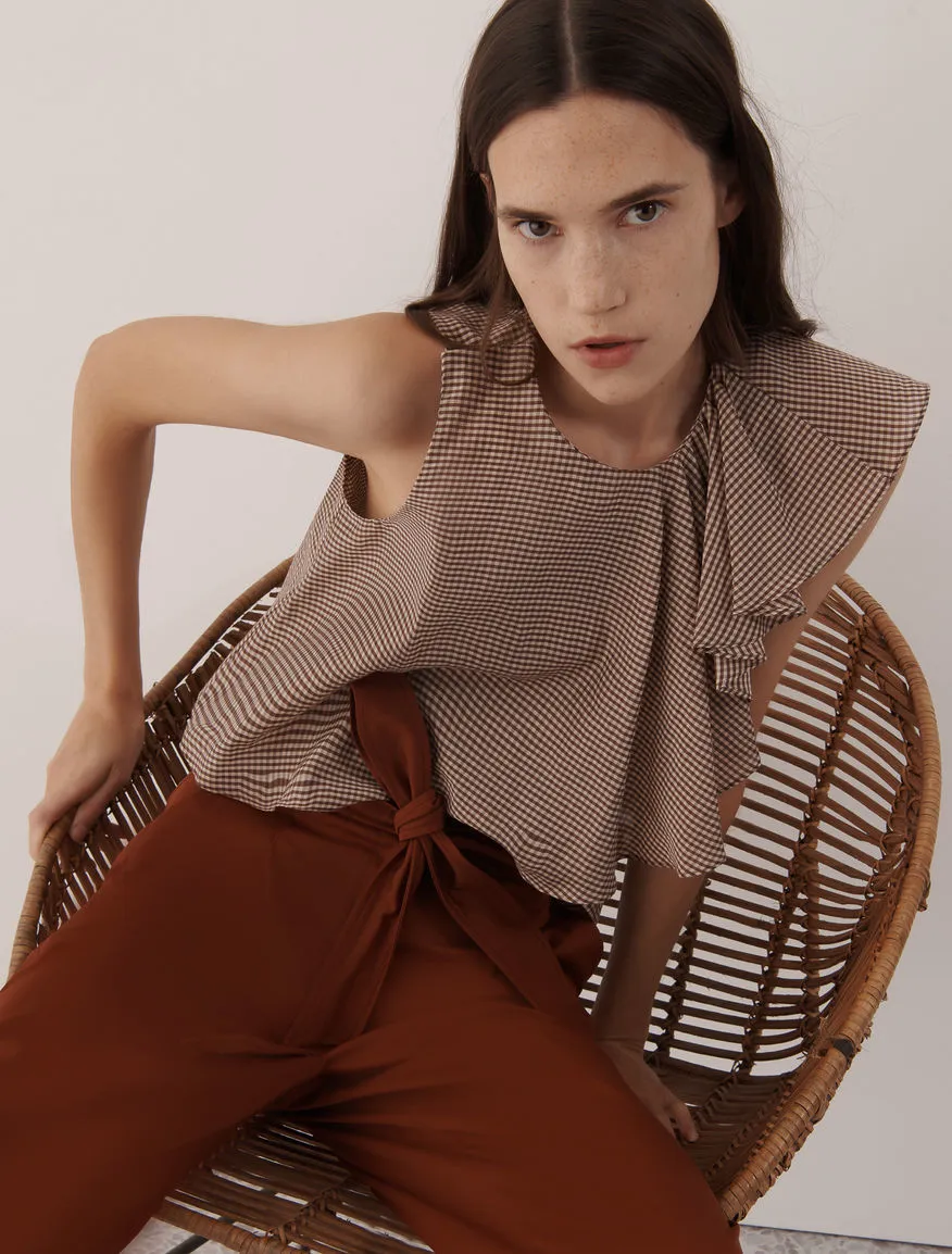 Блуза топ Regular Fit для жінок (468376), колір Коричневий - №5