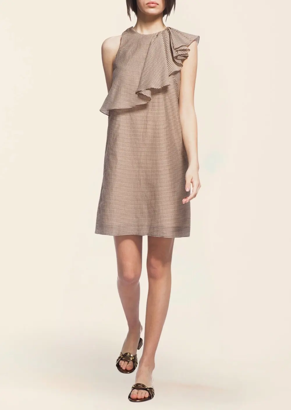 Сукні міді Regular Fit для жінок (468378), колір Коричневий - №2