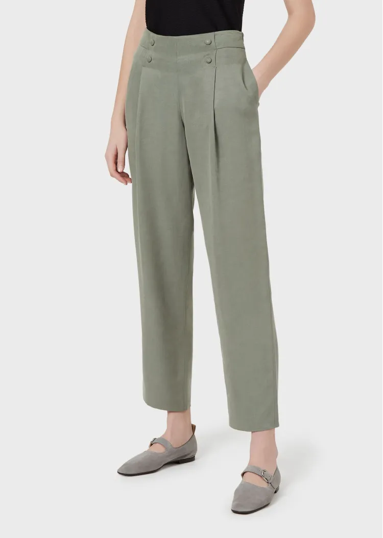 Брюки fashion Regular Fit Висока для жінок (469114), колір Зелений - №3