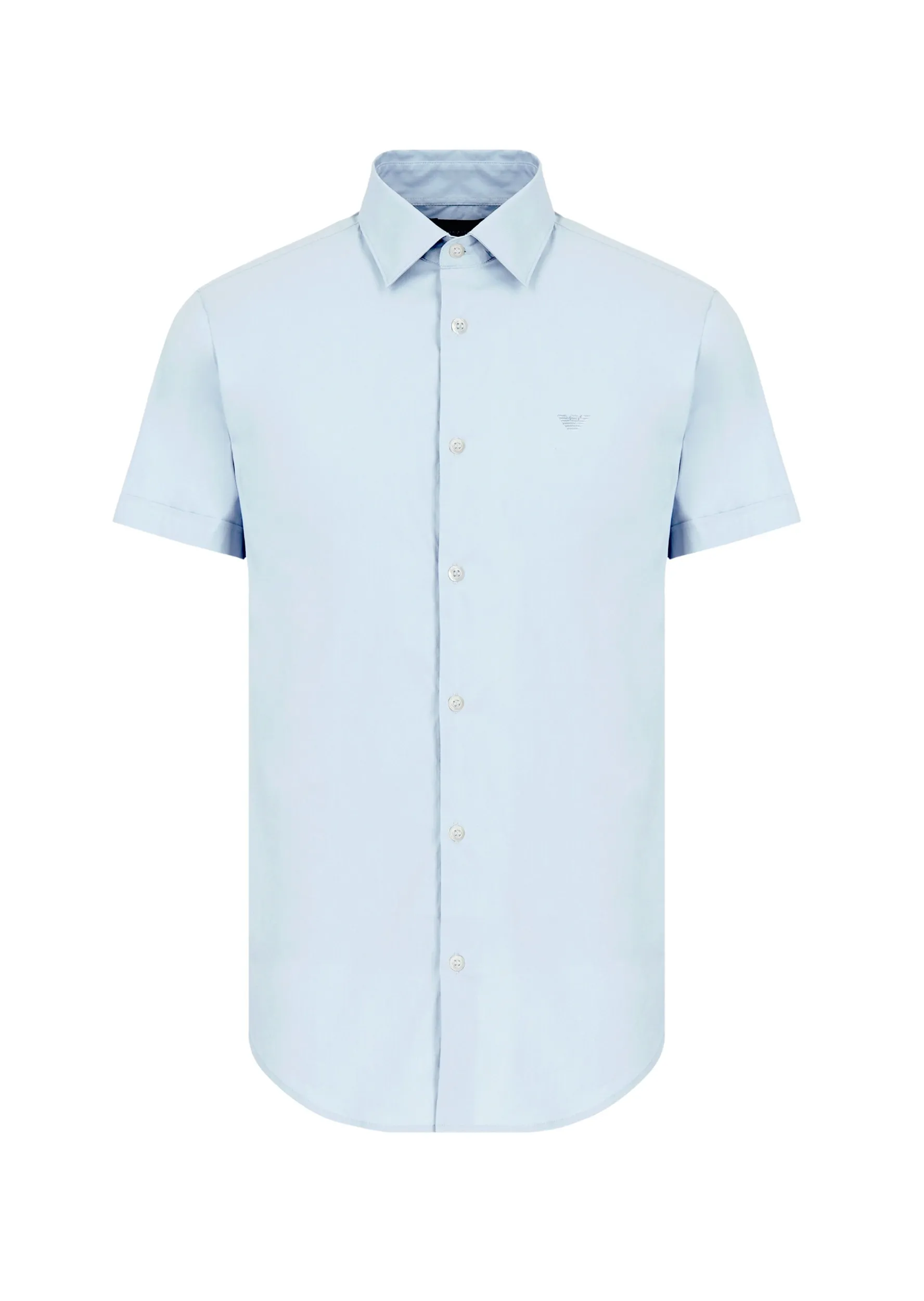 сорочка ділова з коротким рукавом Slim Fit для чоловіків (469259), колір Синій - №1