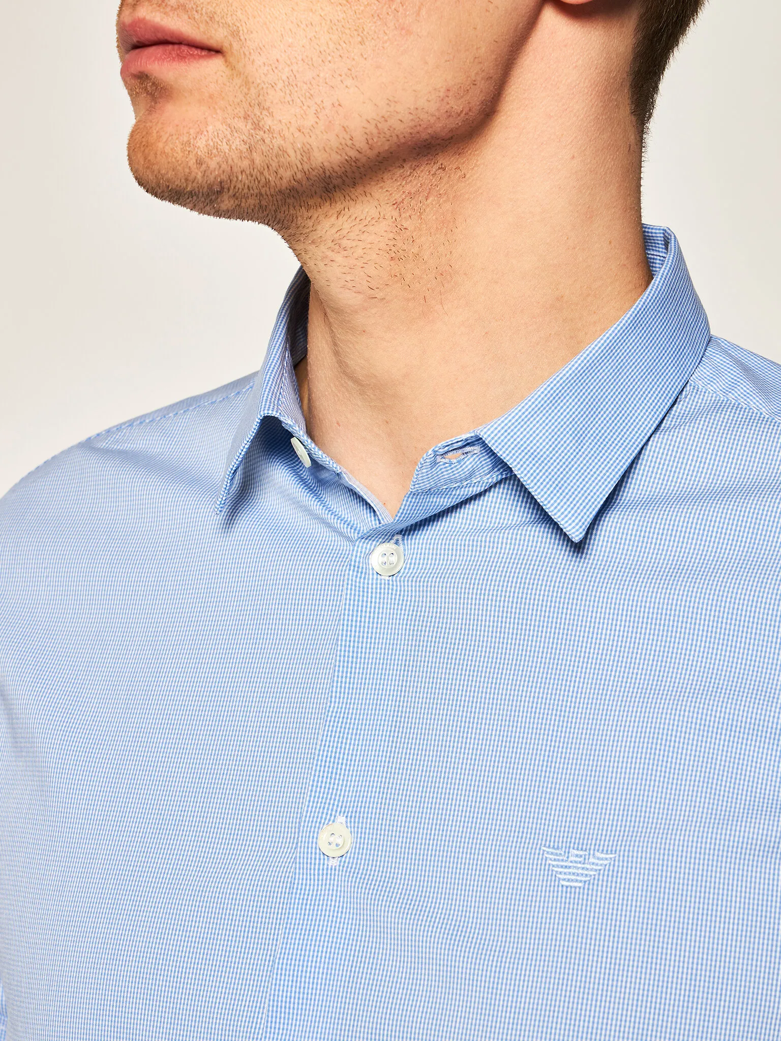 Сорочка повседневная с коротким рукавом Slim Fit для мужчин (469274), цвет Синий - №5
