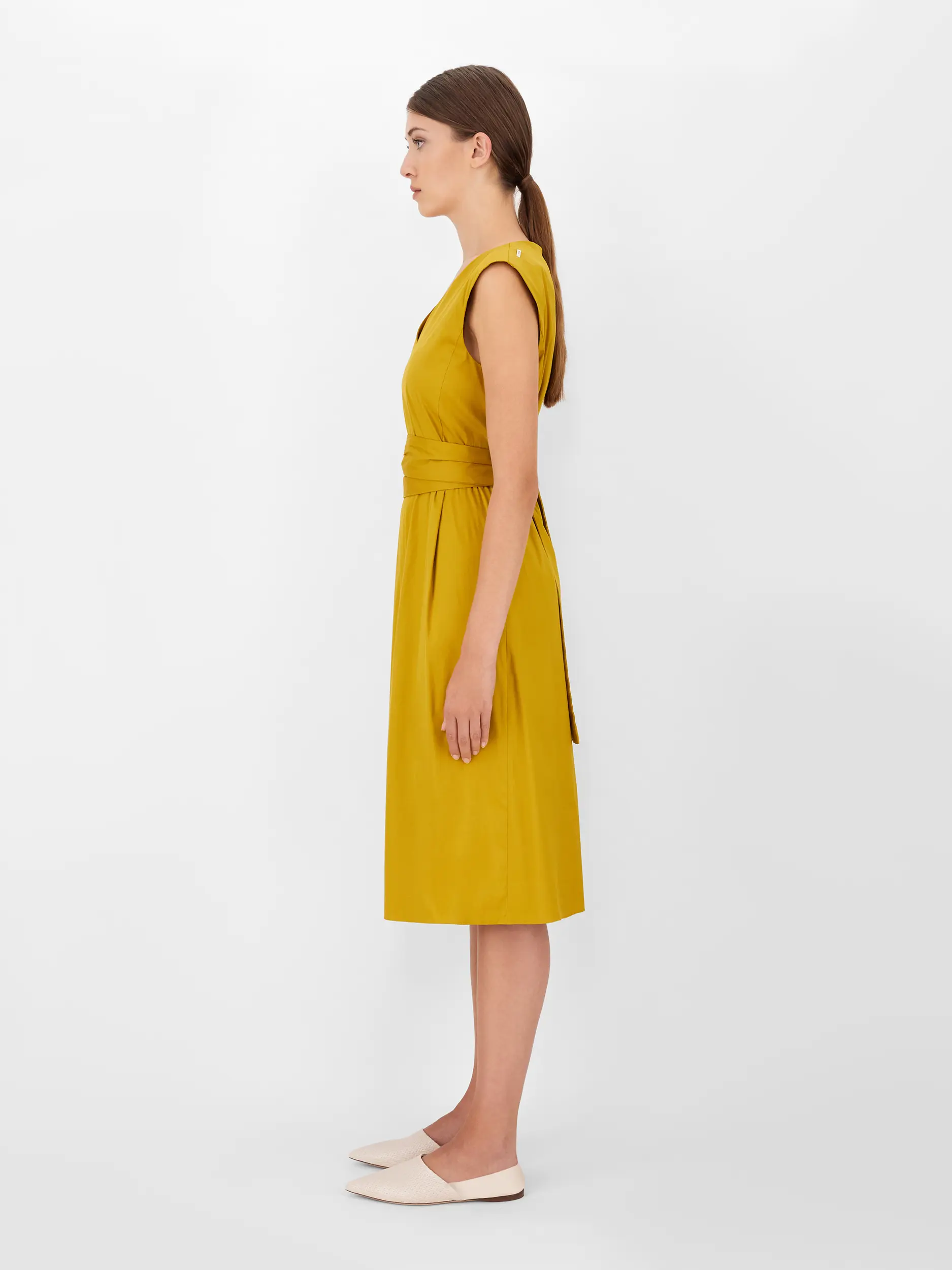 Сукні міді Slim Fit для жінок (469588), колір Жовтий - №4