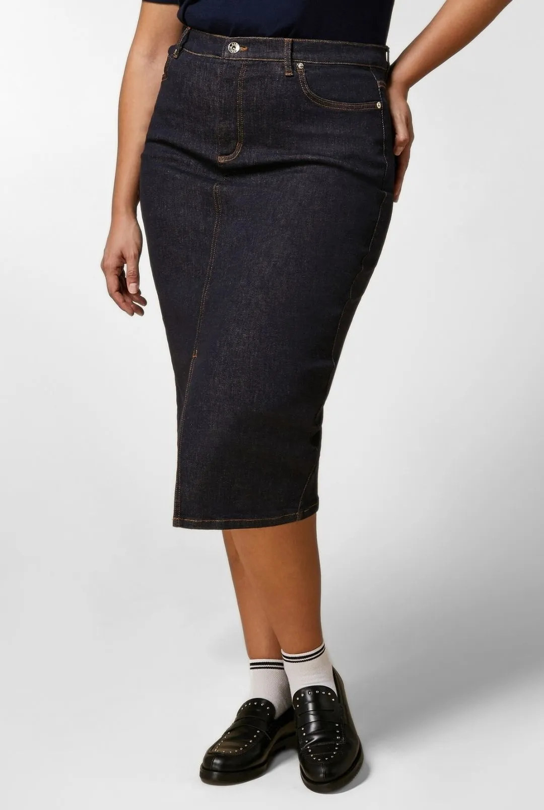 Юбка миди Slim Fit для женщин (474867), цвет Синий - №2