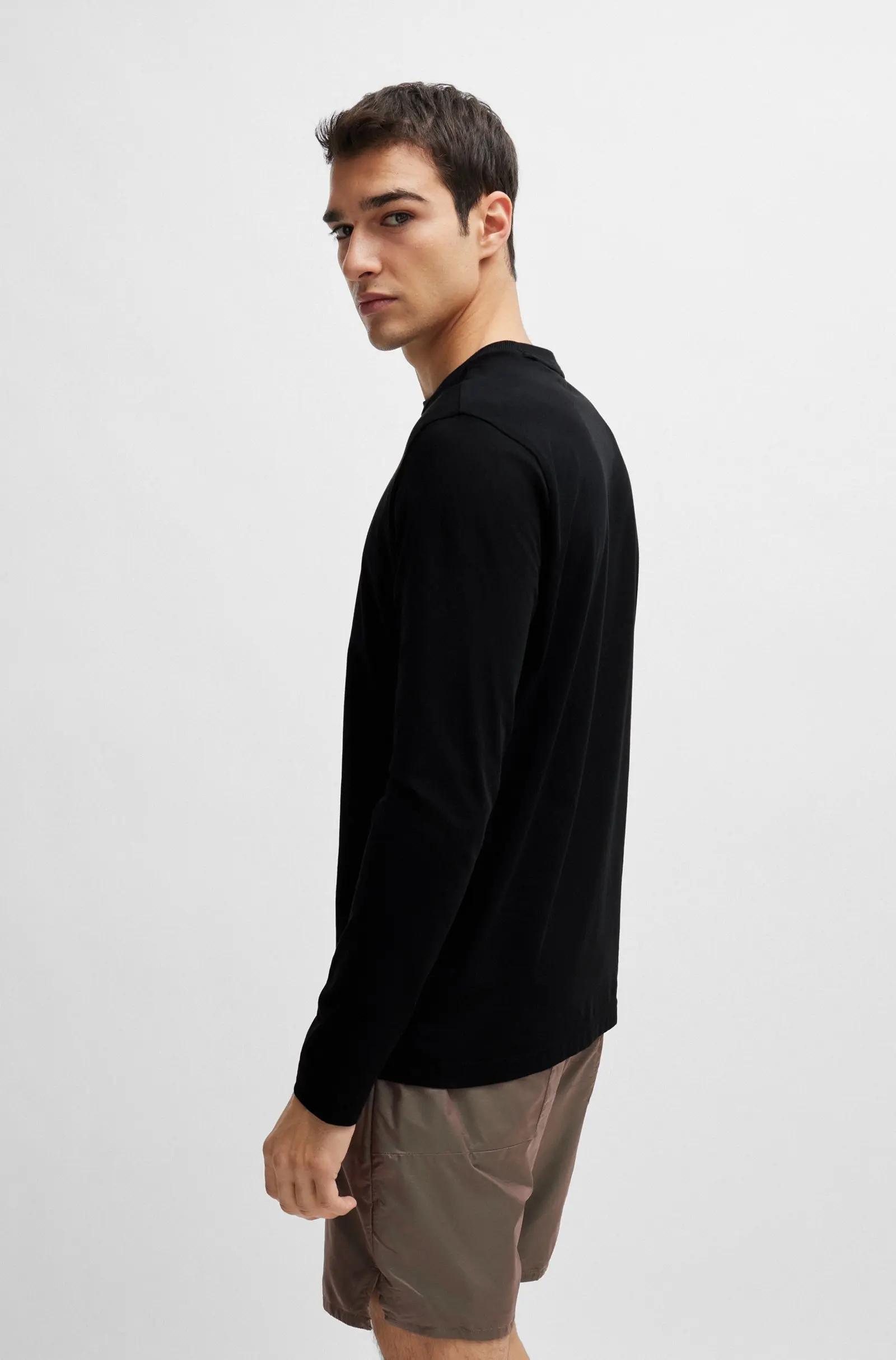 Футболка с длинным рукавом Regular Fit для мужчин (475208), цвет Черный - №4