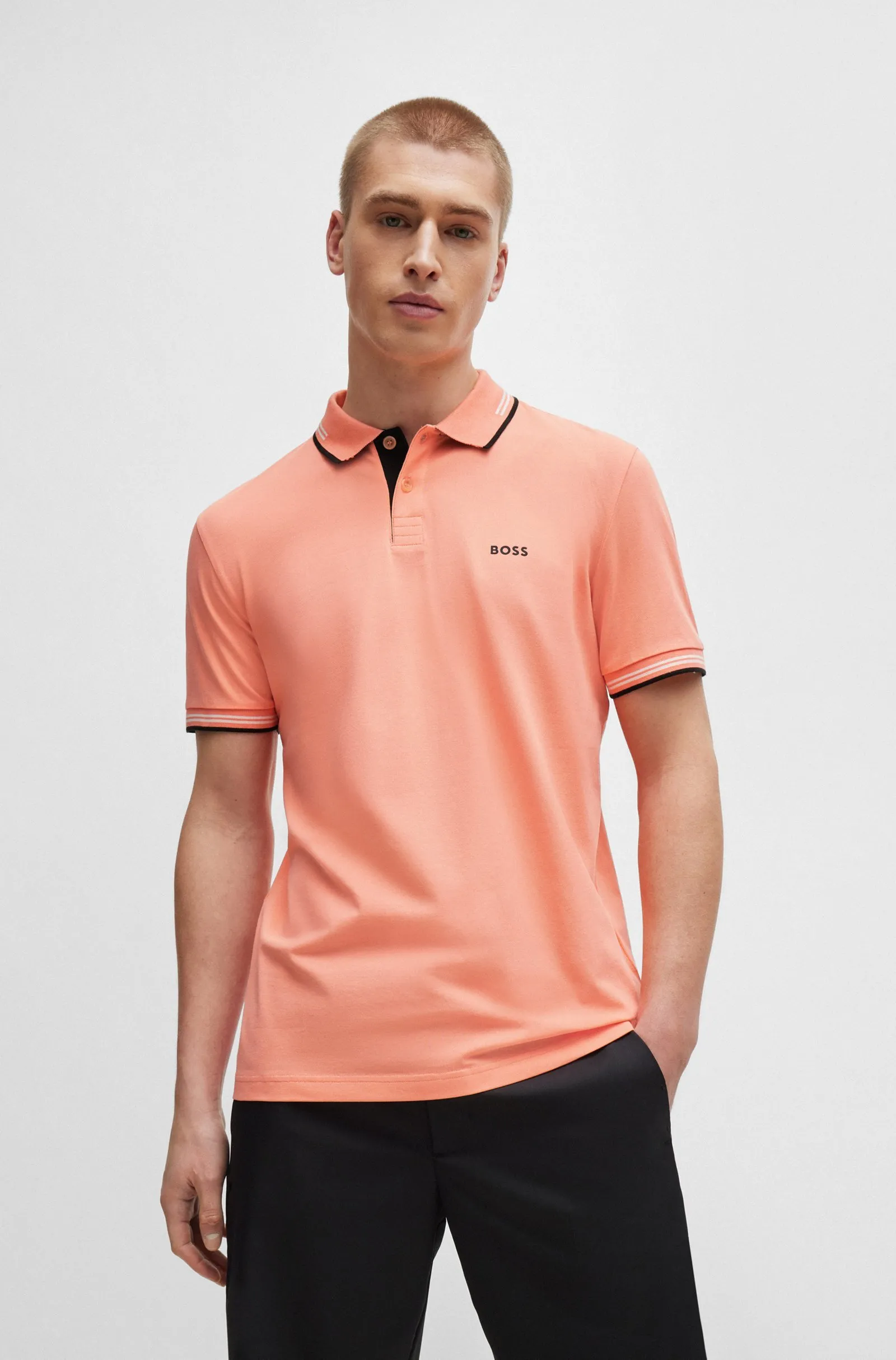 Поло Slim Fit для чоловіків (475228), колір Помаранчевий - №3