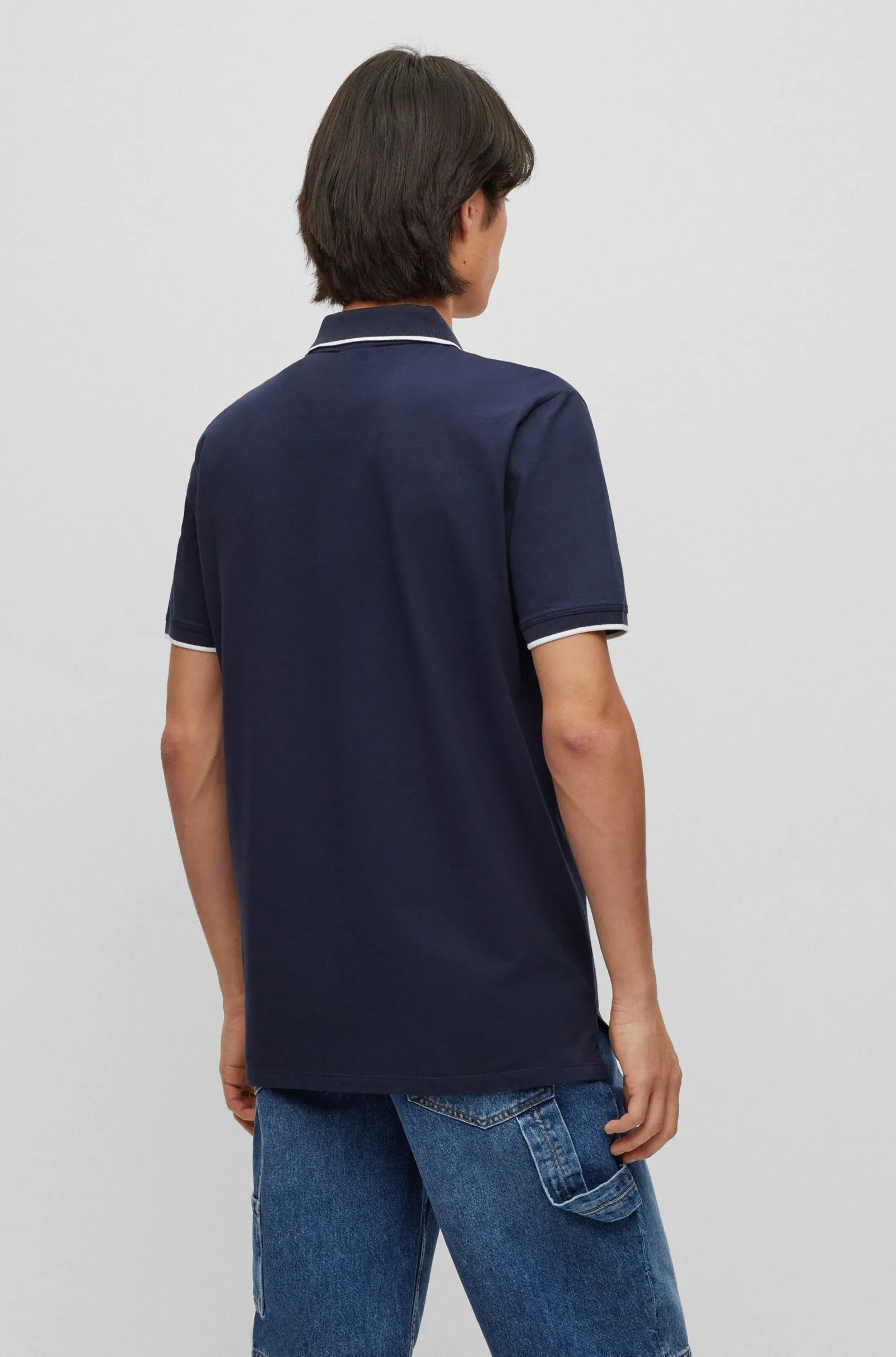 Поло Slim Fit для мужчин (476187), цвет Синий - №4