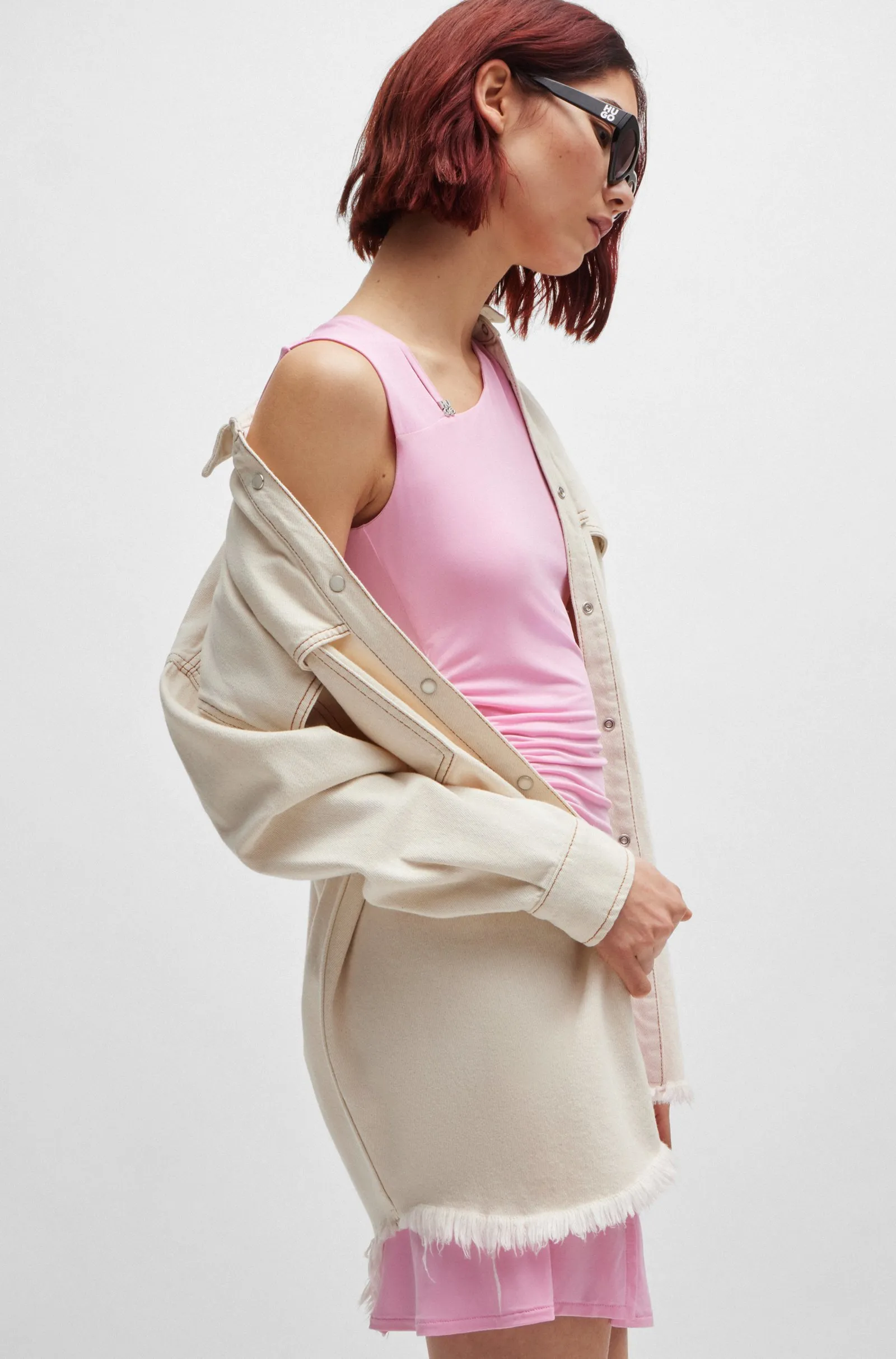 Джинсовая куртка Relaxed Fit для женщин (476282), цвет Бежевый - №5