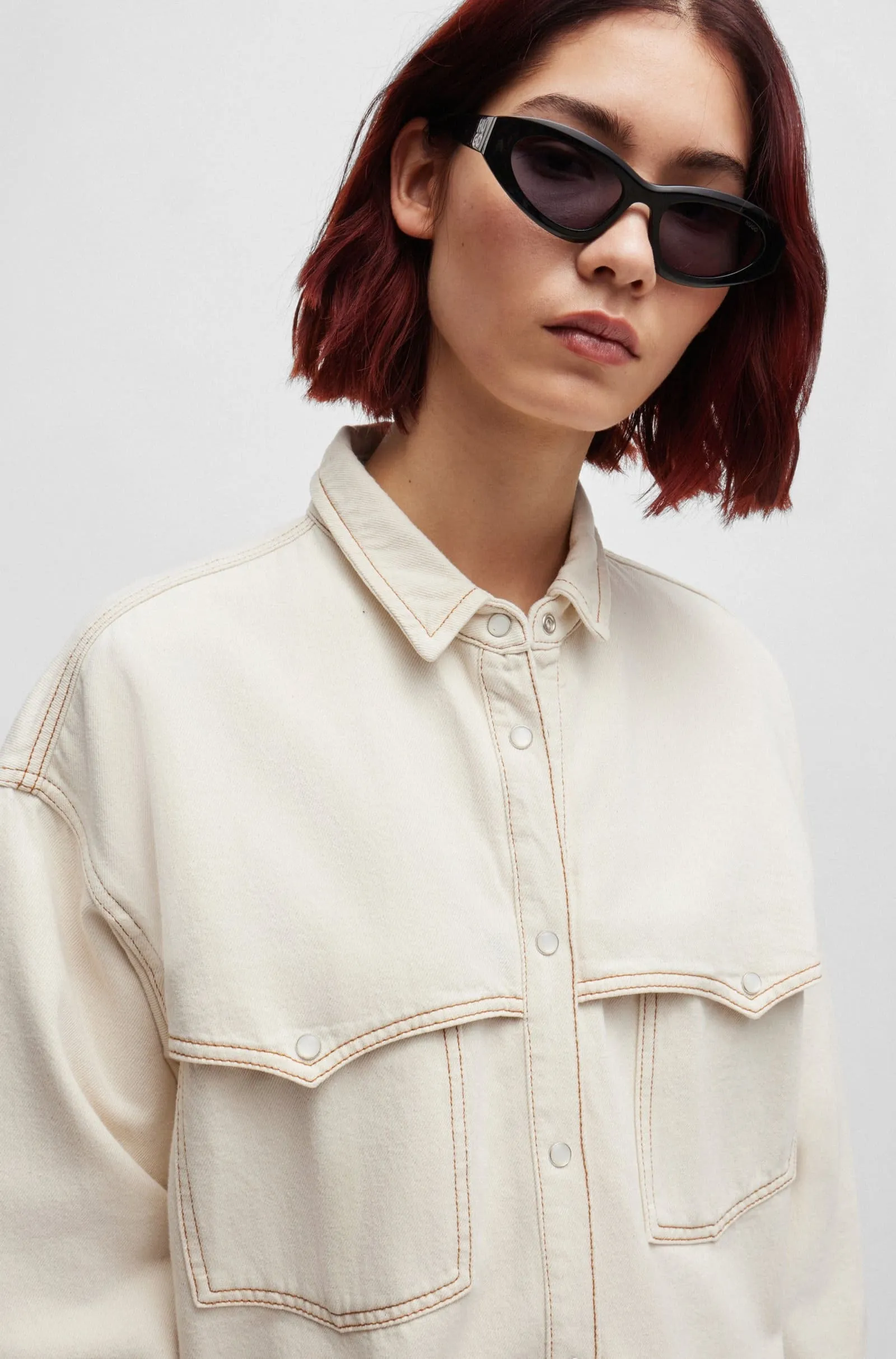 Джинсовая куртка Relaxed Fit для женщин (476282), цвет Бежевый - №6