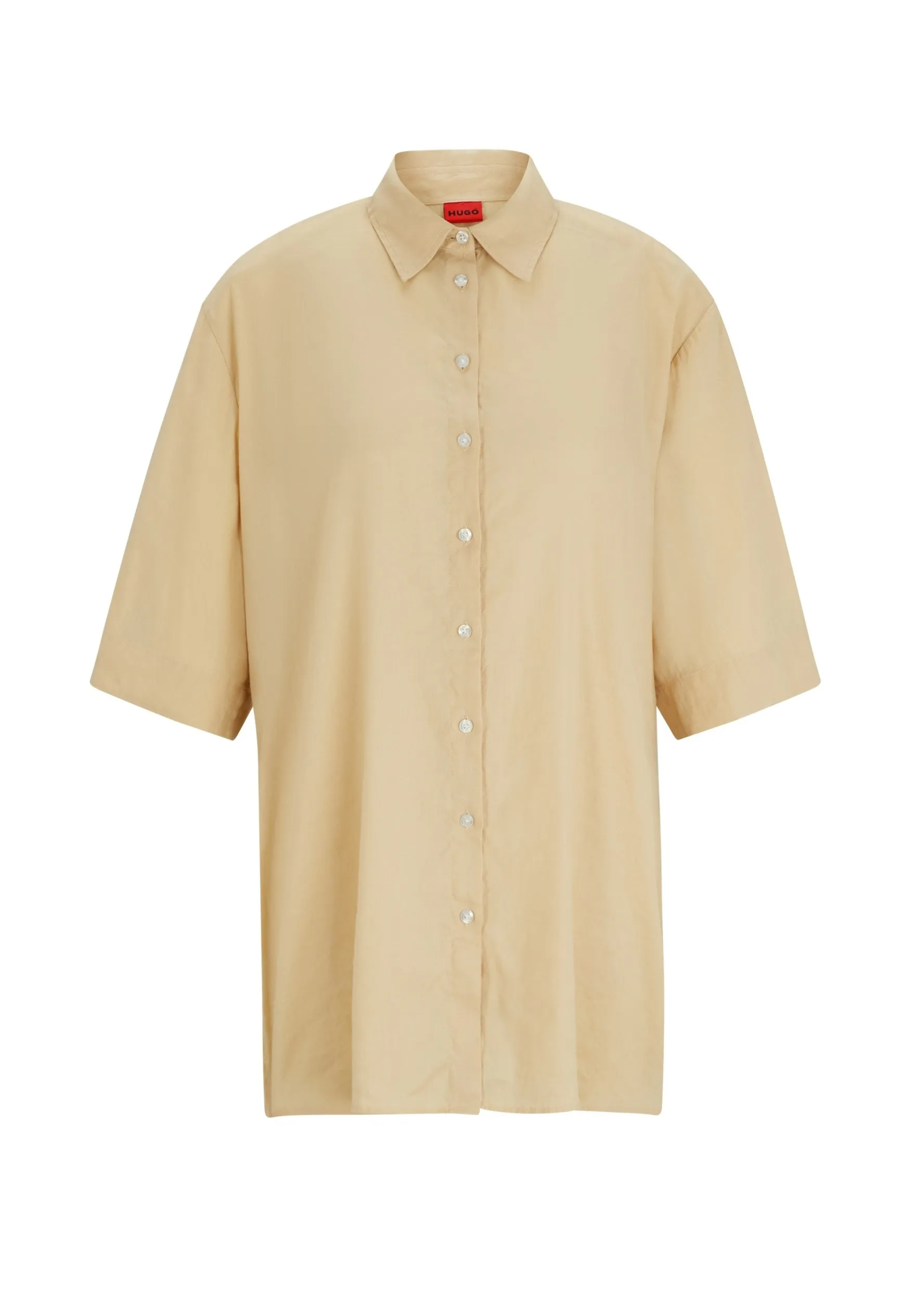 Рубашка с коротким рукавом Regular Fit для женщин (476304), цвет Бежевый - №1