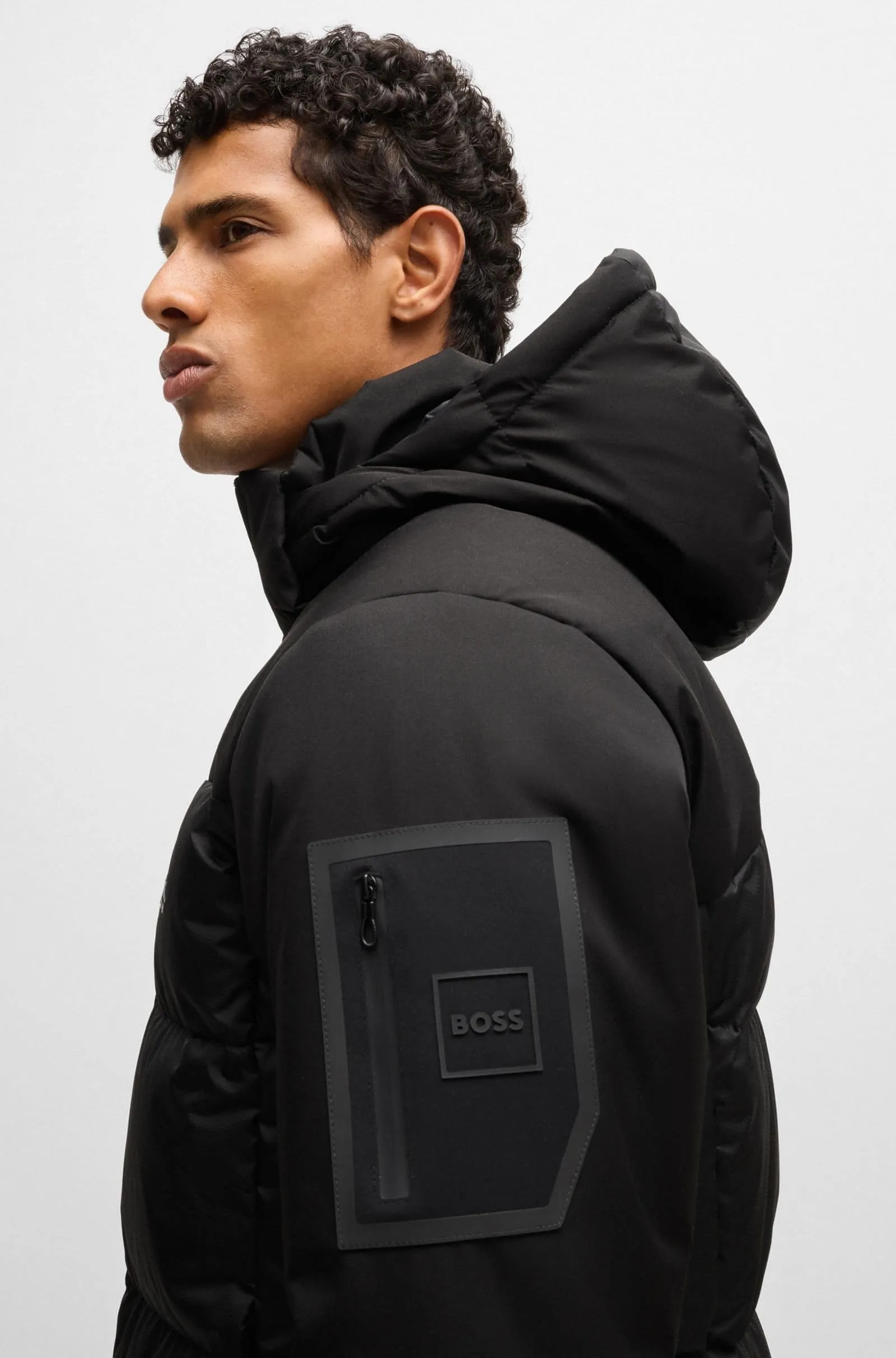 Пуховик Regular Fit для чоловіків (477276), колір Чорний - №5