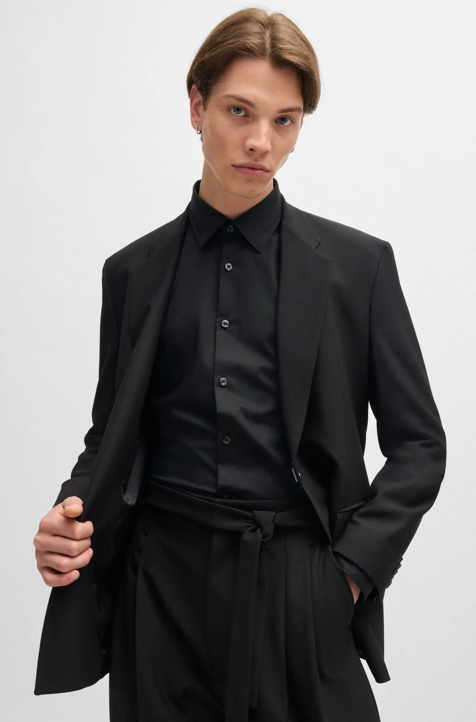 Сорочка повсякденна Slim Fit для чоловіків (477339), колір Чорний - №5