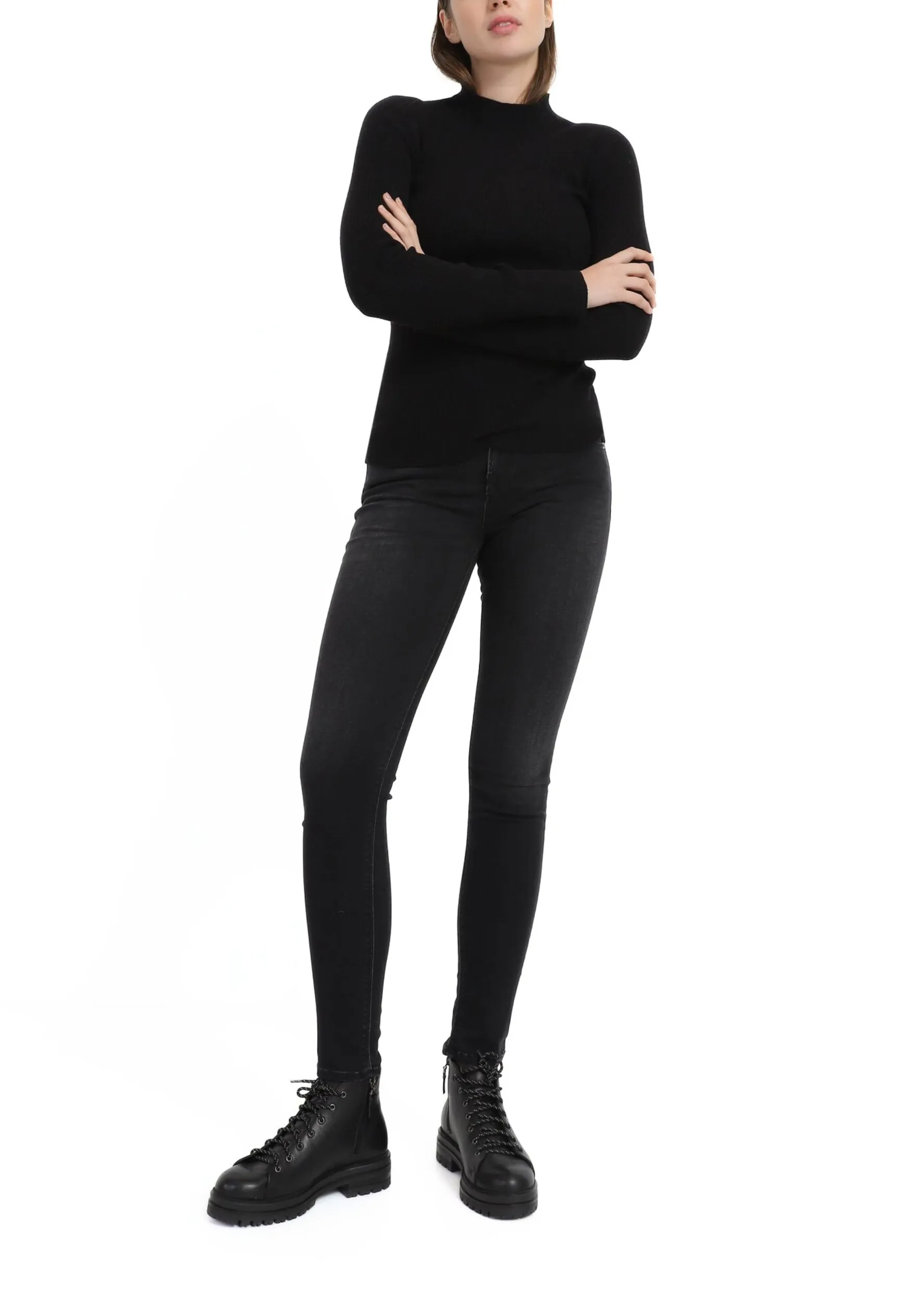 Джемпер Slim Fit для жінок (477665), колір Чорний - №3