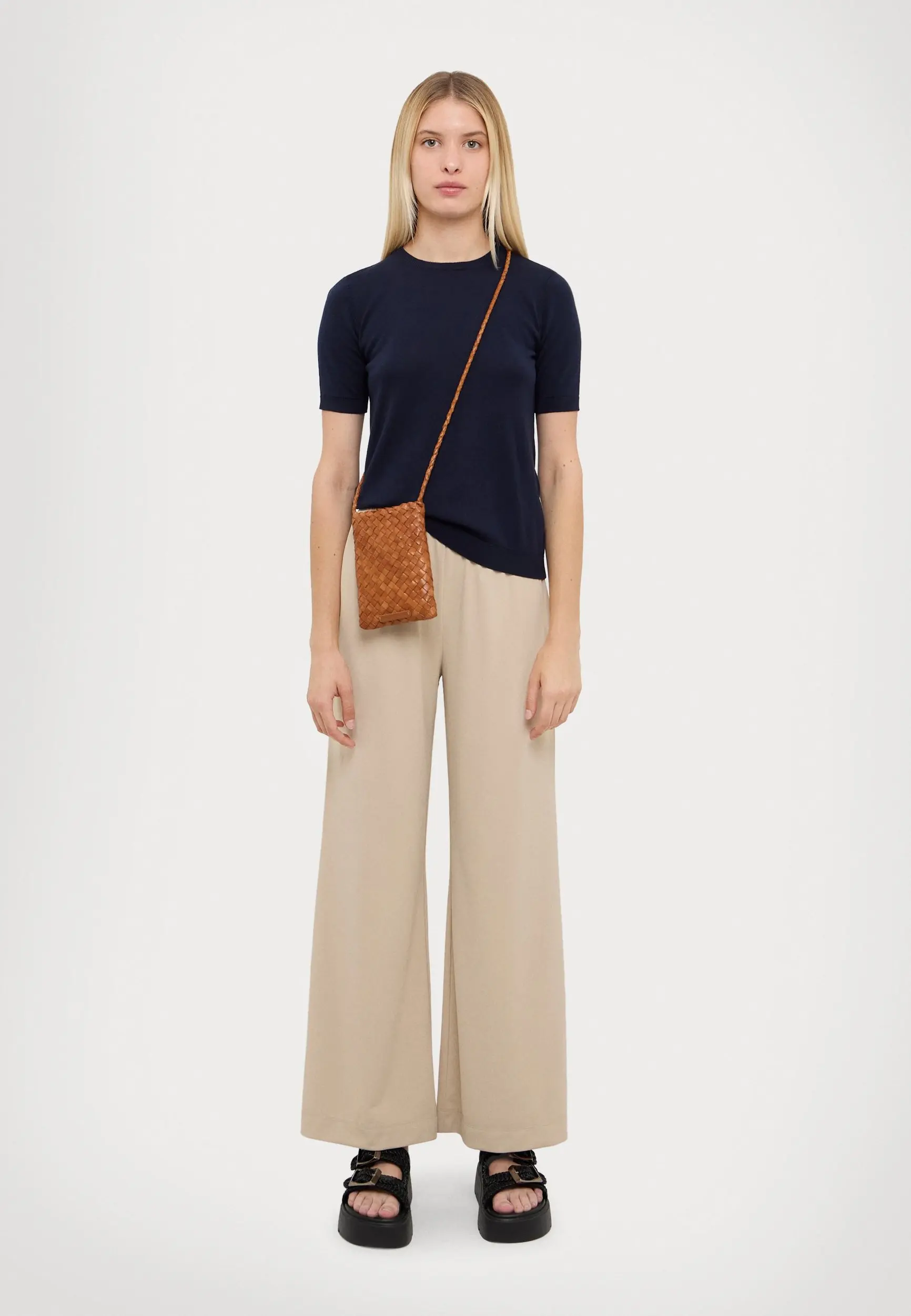 Брюки джерсі Relaxed Fit Висока для жінок (478436), колір Бежевий - №3