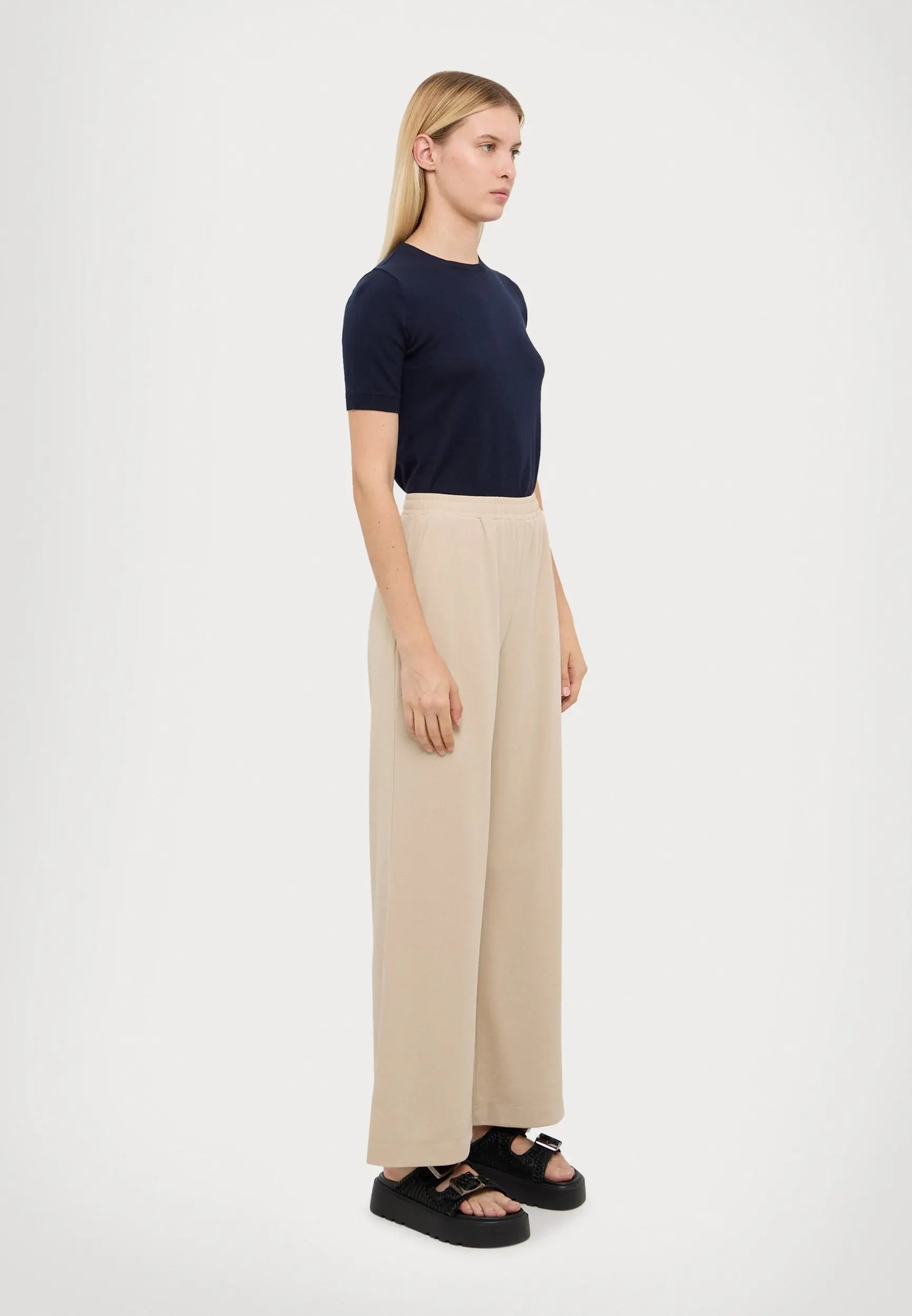 Брюки джерсі Relaxed Fit Висока для жінок (478436), колір Бежевий - №5