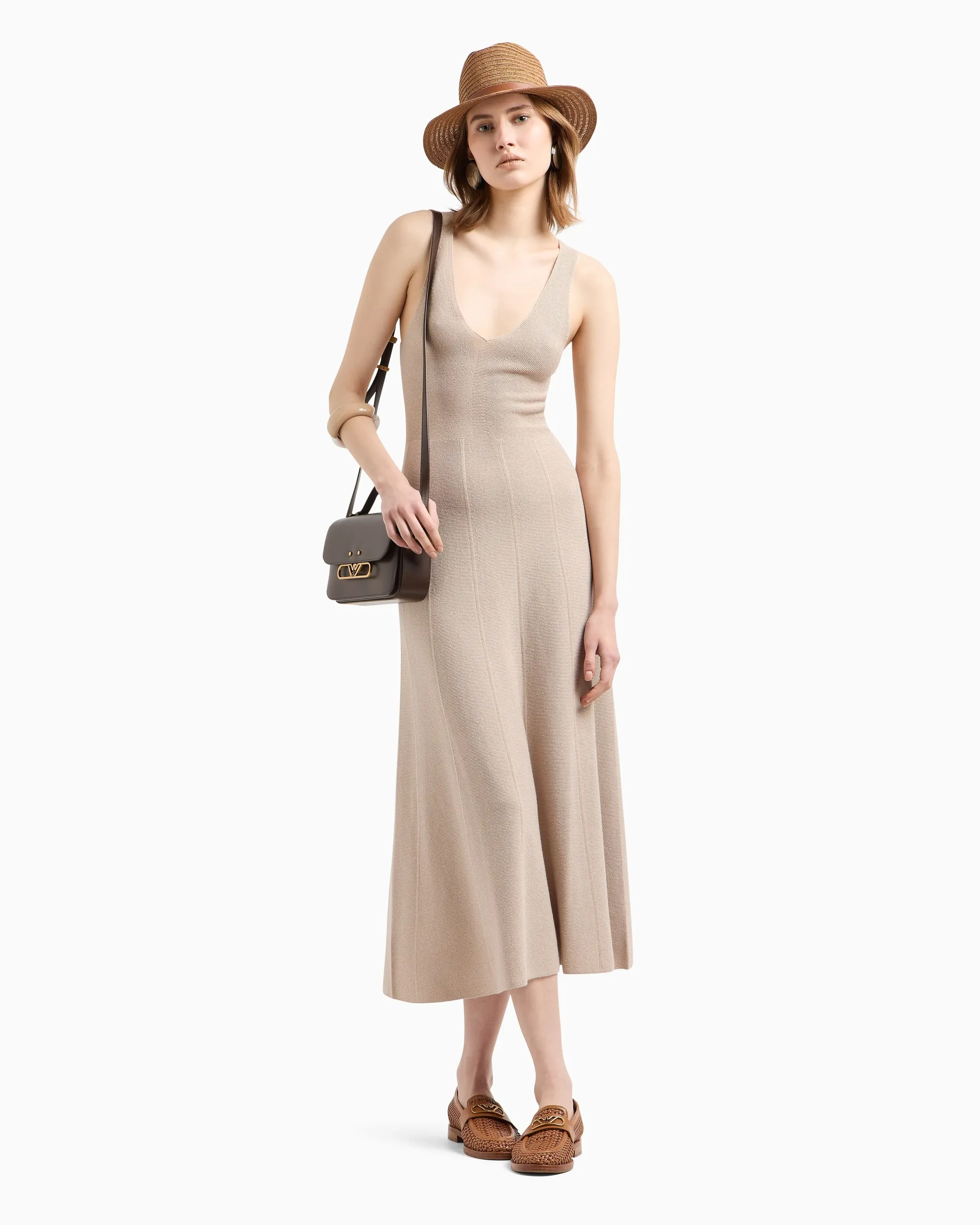 Сукні максі Extra Slim Fit для жінок (479113), колір Бежевий - №3