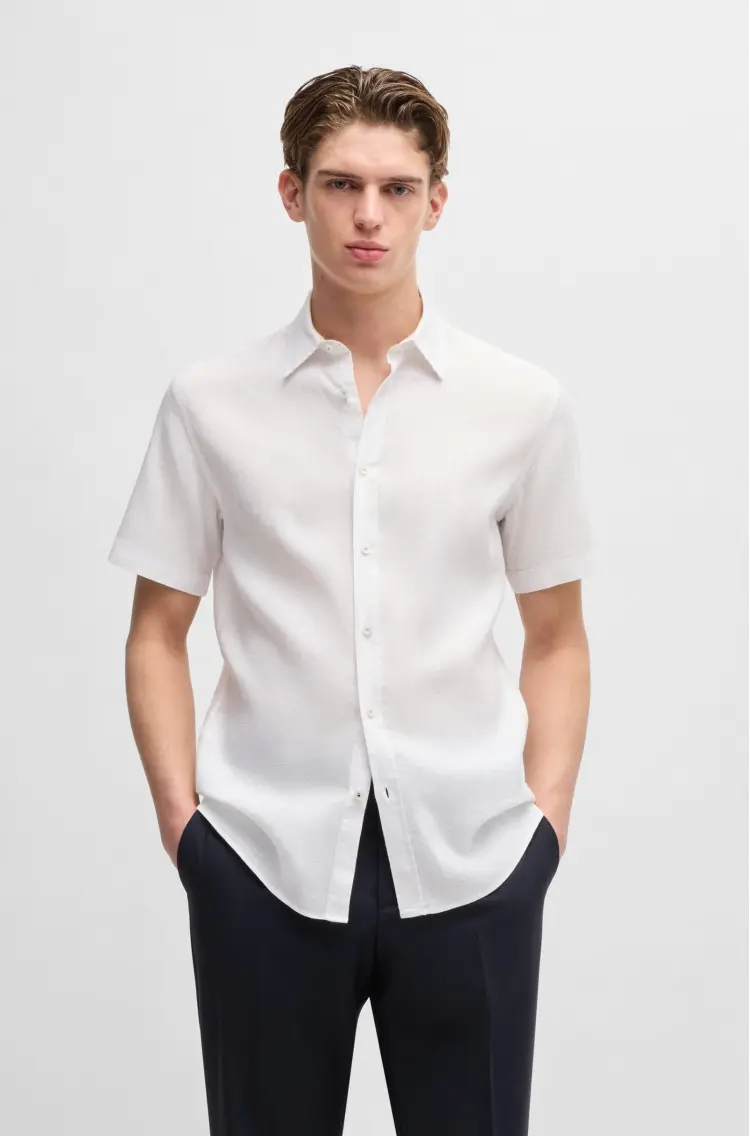 Сорочка повседневная с коротким рукавом Slim Fit — фото 2