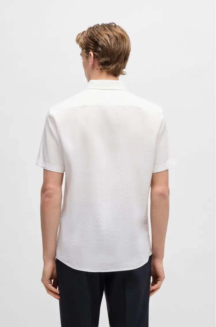 Сорочка повседневная с коротким рукавом Slim Fit — фото 4