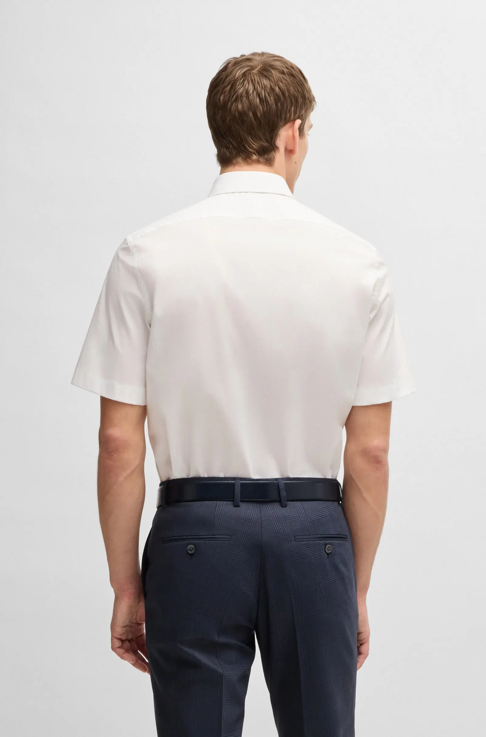 Сорочка деловая с коротким рукавом Regular Fit для мужчин (479375), цвет Белый - №4