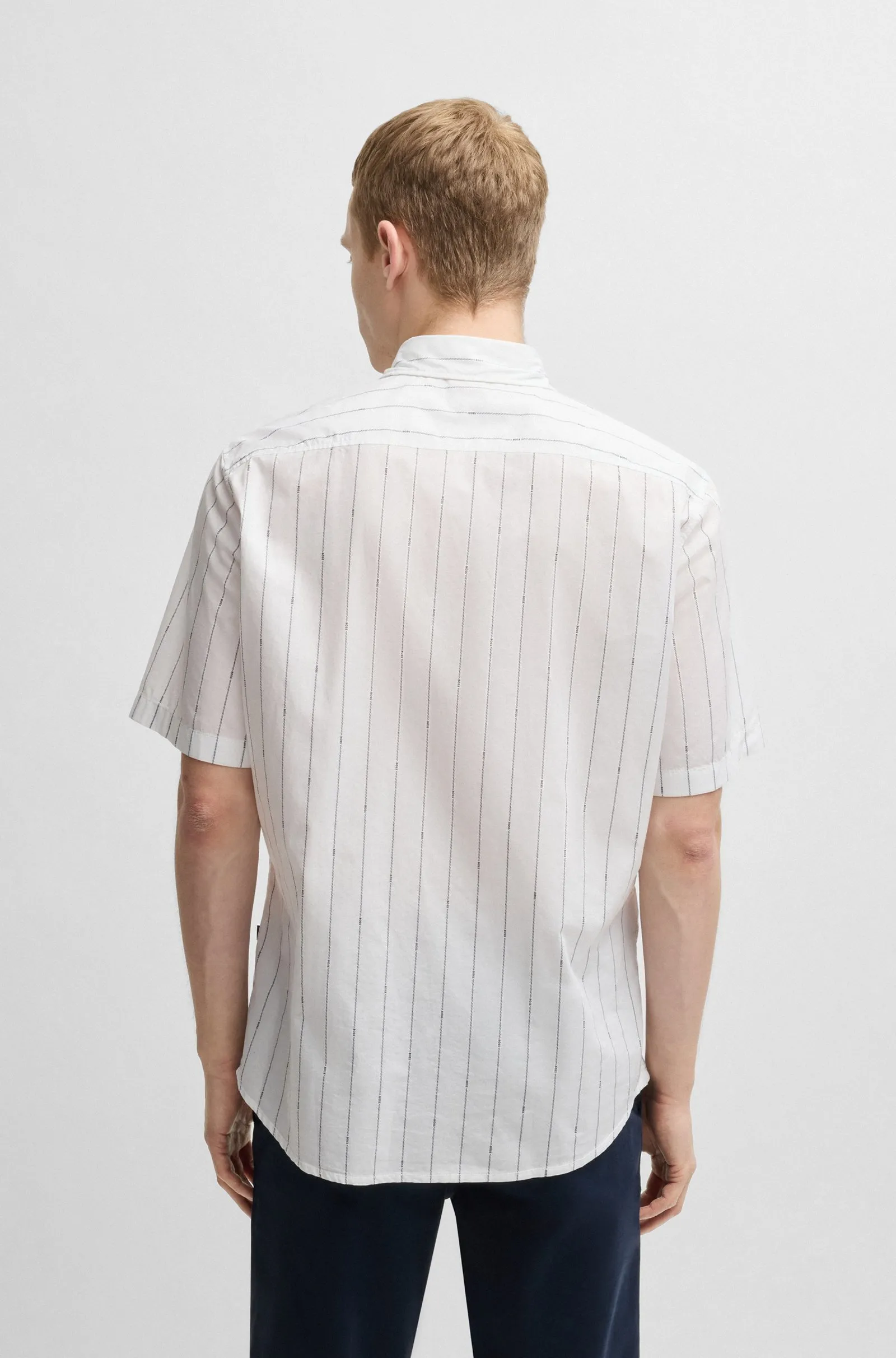 Сорочка повседневная с коротким рукавом Regular Fit для мужчин (479576), цвет Белый - №4