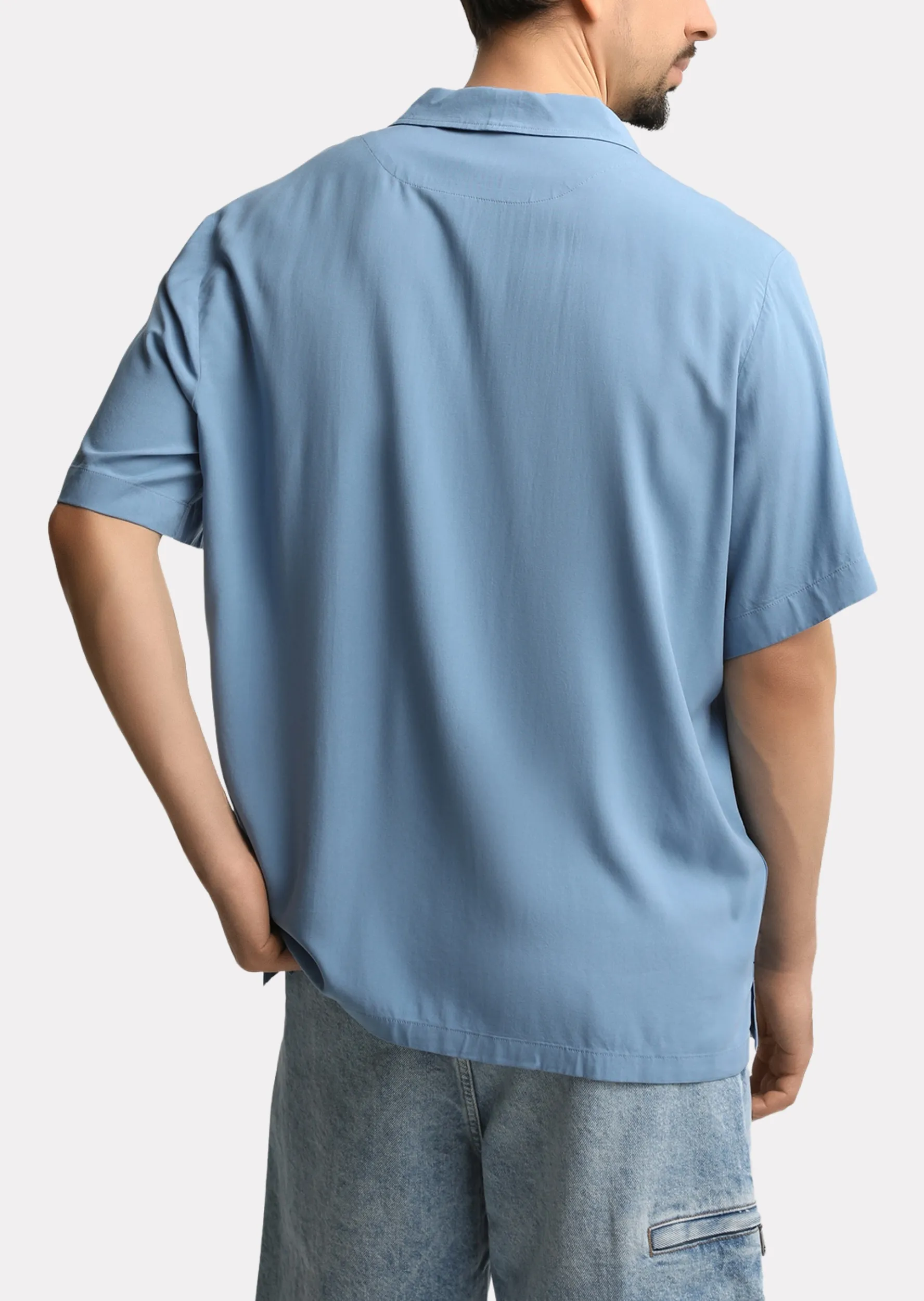 Сорочка повседневная с коротким рукавом Regular Fit для мужчин (479583), цвет Синий - №4