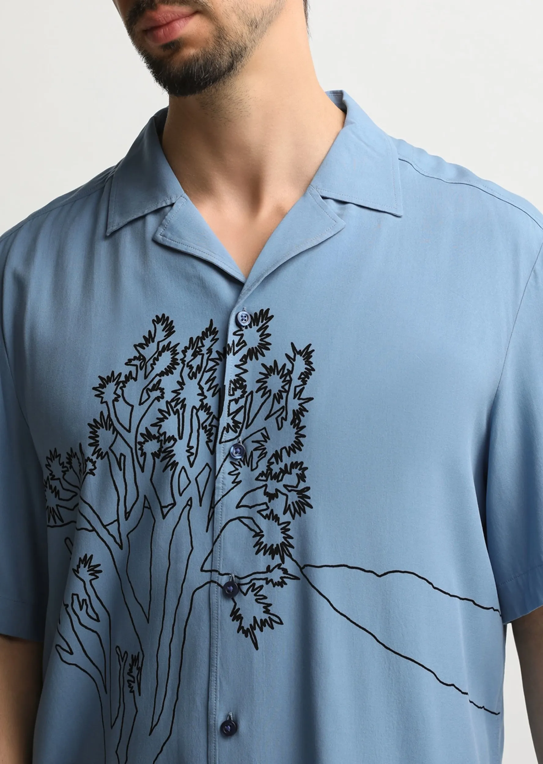 Сорочка повседневная с коротким рукавом Regular Fit для мужчин (479583), цвет Синий - №5