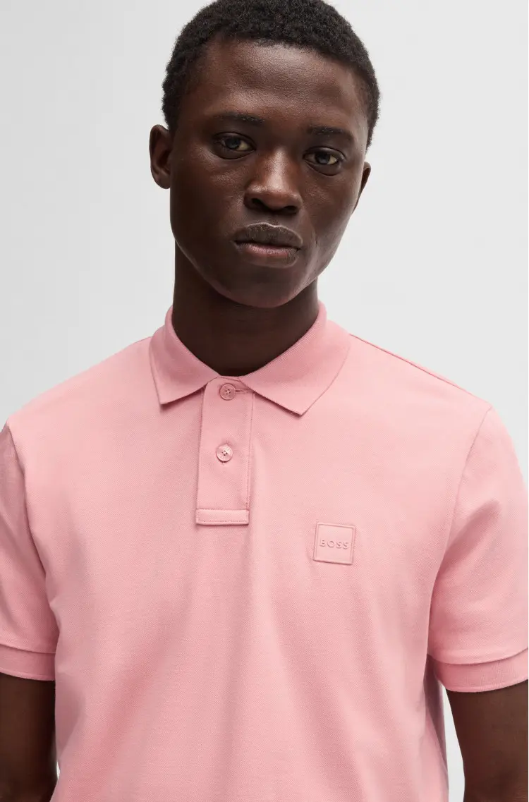 Поло Slim Fit для чоловіків (479602), колір Рожевий - №5