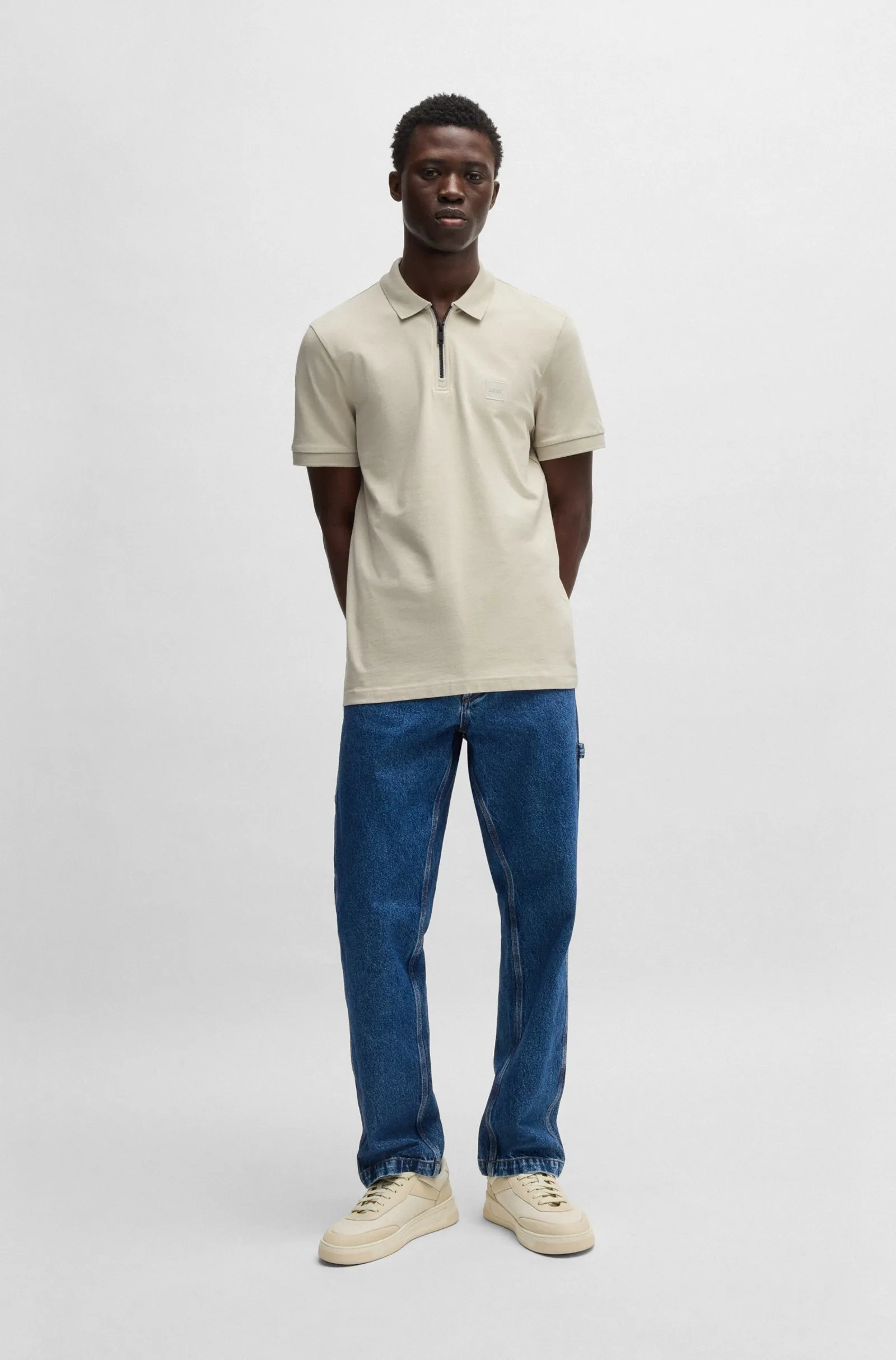 Поло Slim Fit для мужчин (479606), цвет Бежевый - №3