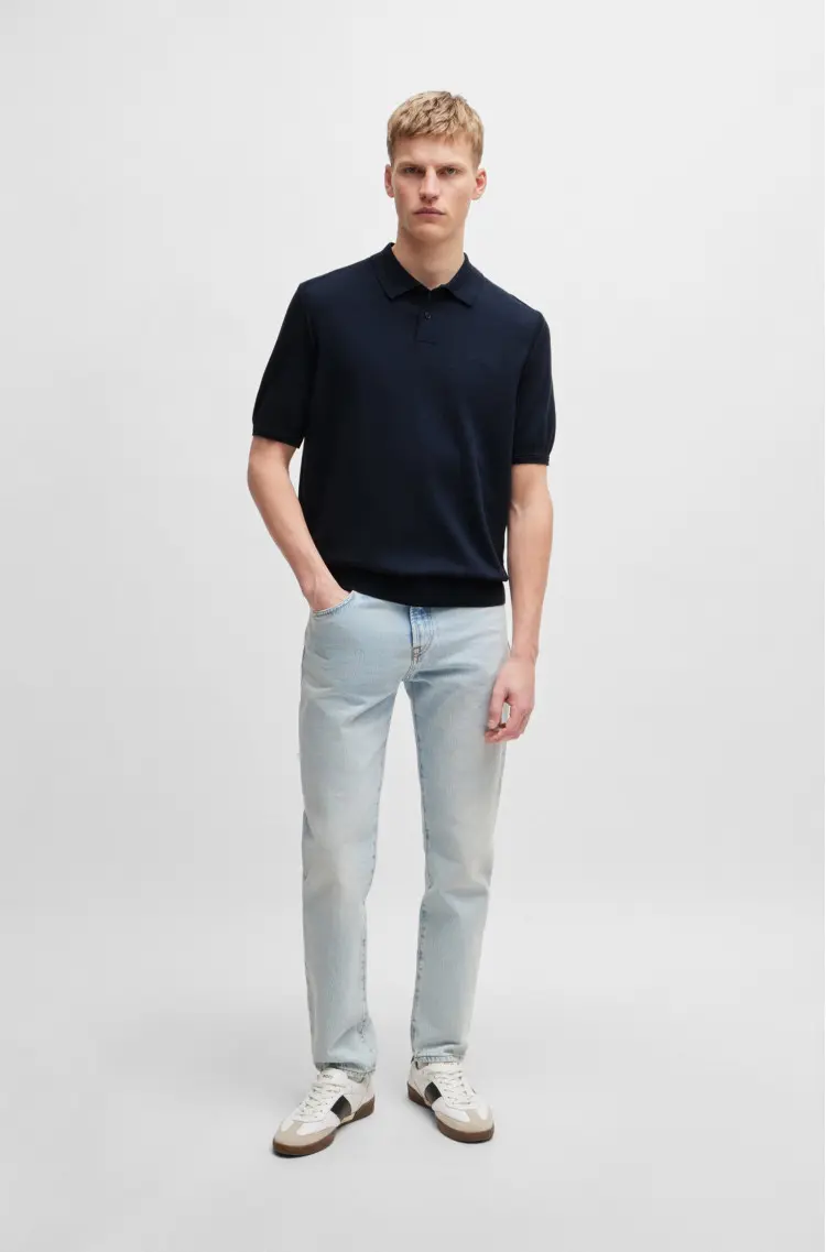 Трикотажне поло Regular Fit для чоловіків (479642), колір Синій - №3